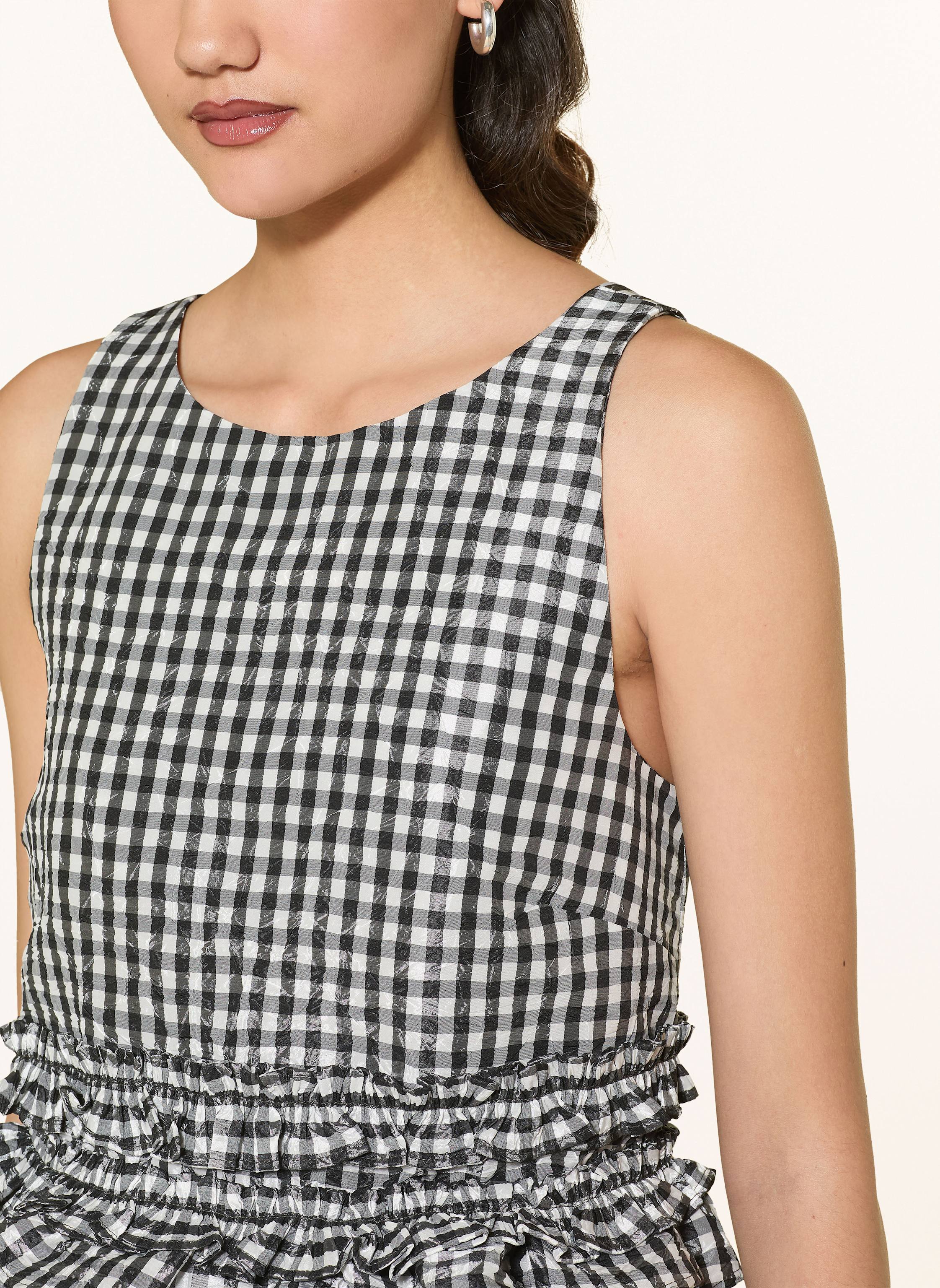 Thumbnail - Ganni Blusenop Mit Rüschen schwarz