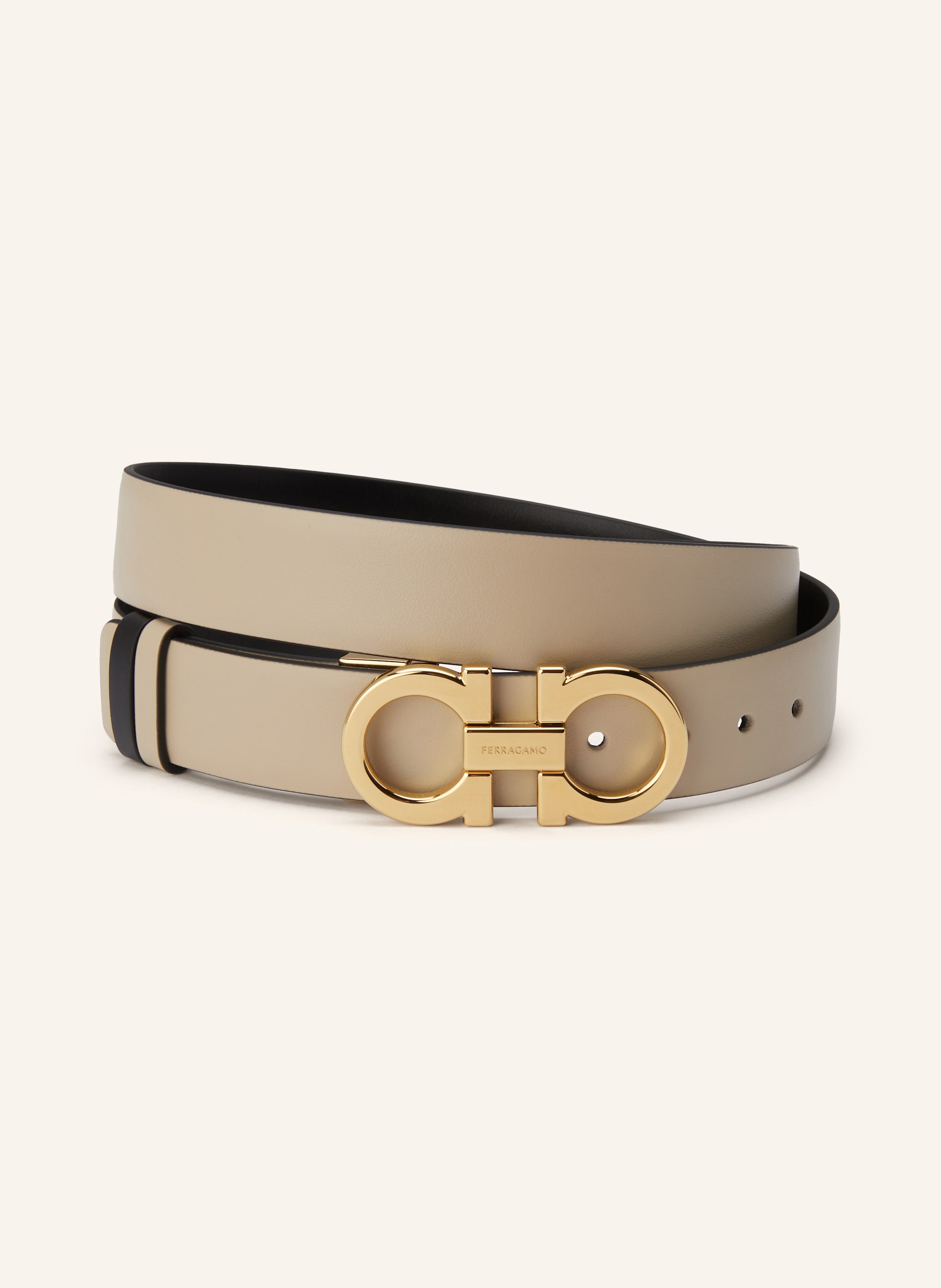 Ferragamo Ferragamo Ledergürtel Donna Zum Wenden beige in BEIGE / SCHWARZ