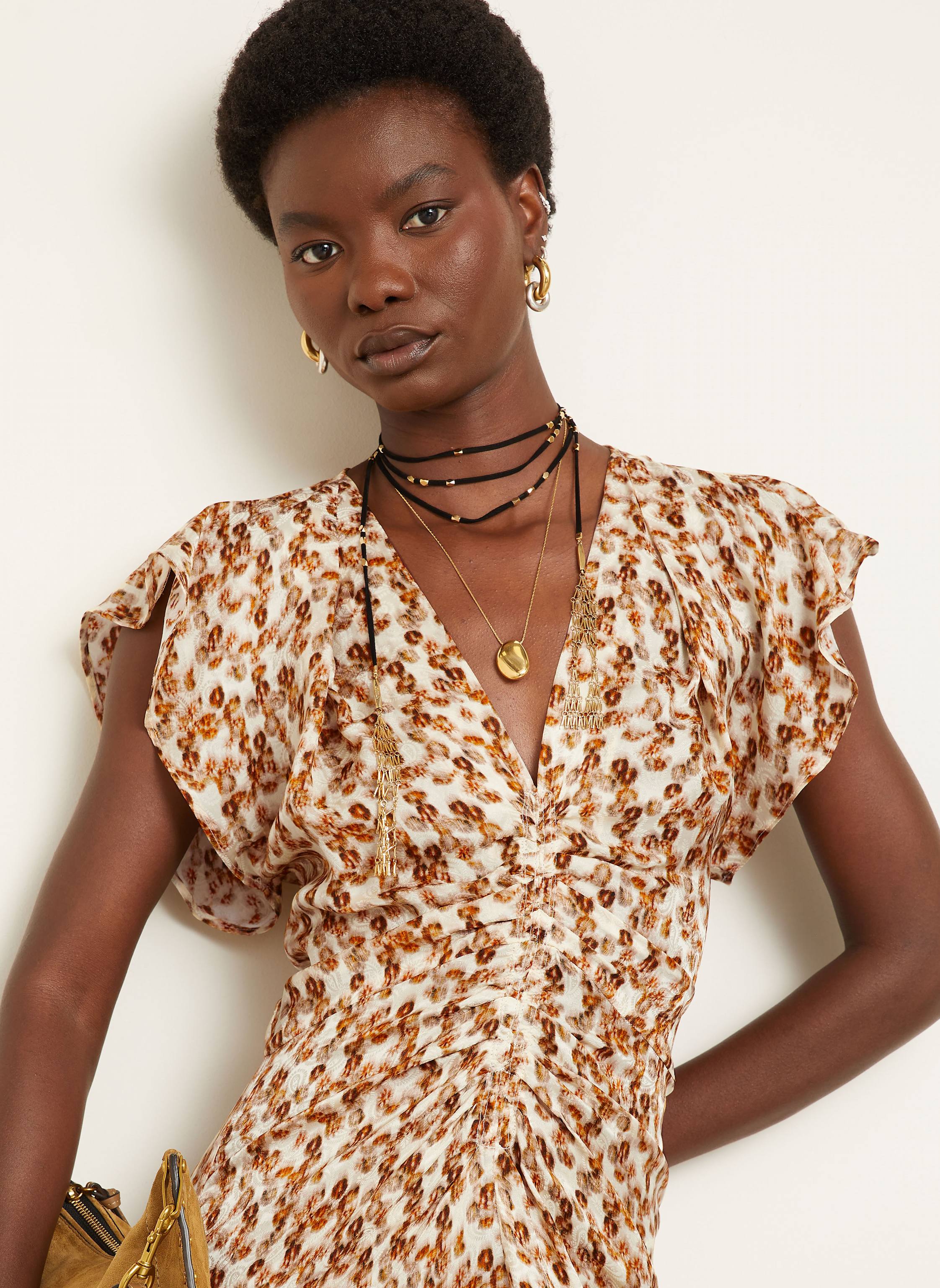 Thumbnail - Isabel Marant Kleid Mit Seide gelb
