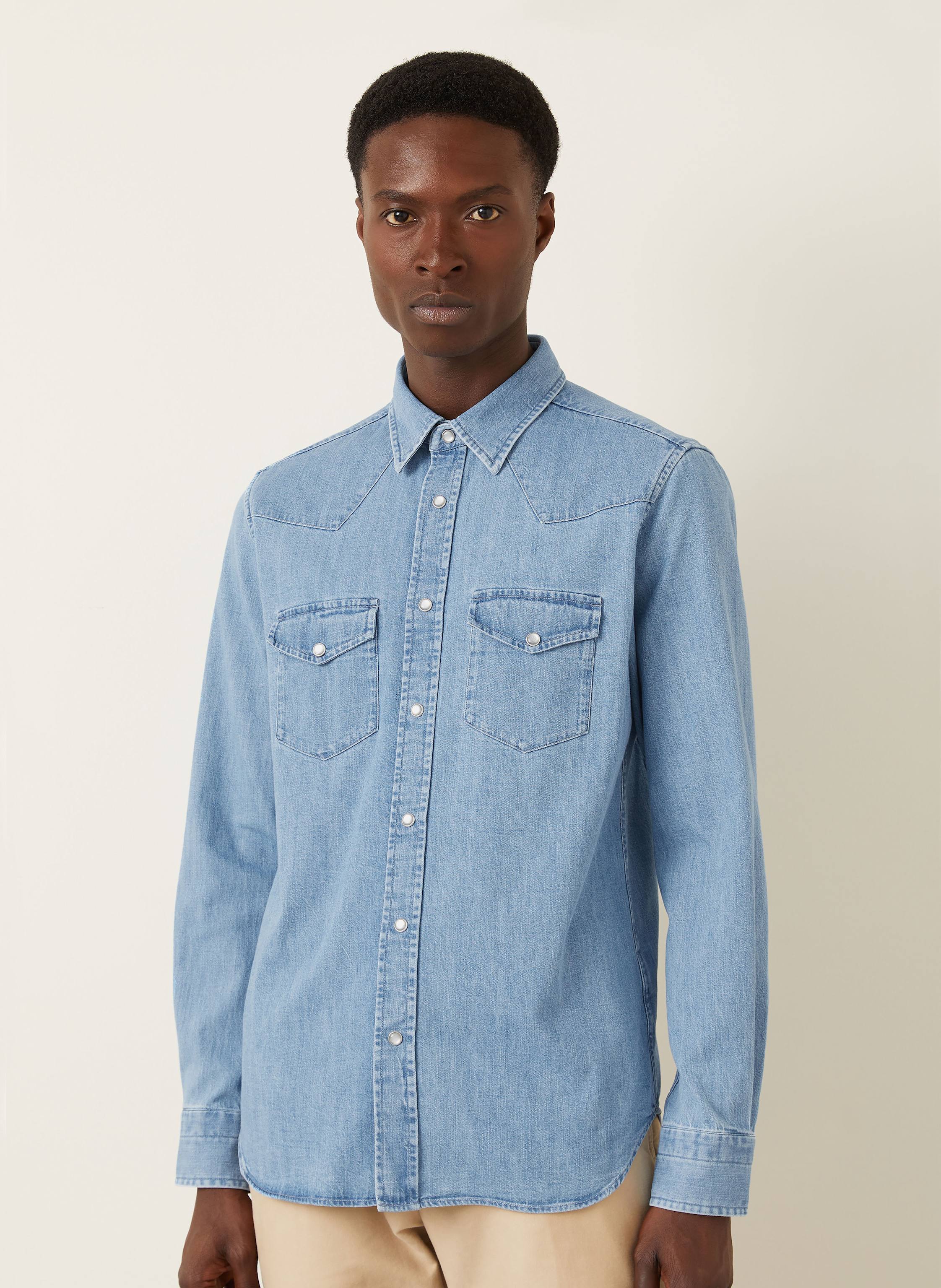 Thumbnail - Tom Ford Jeanshemd Slim Fit blau