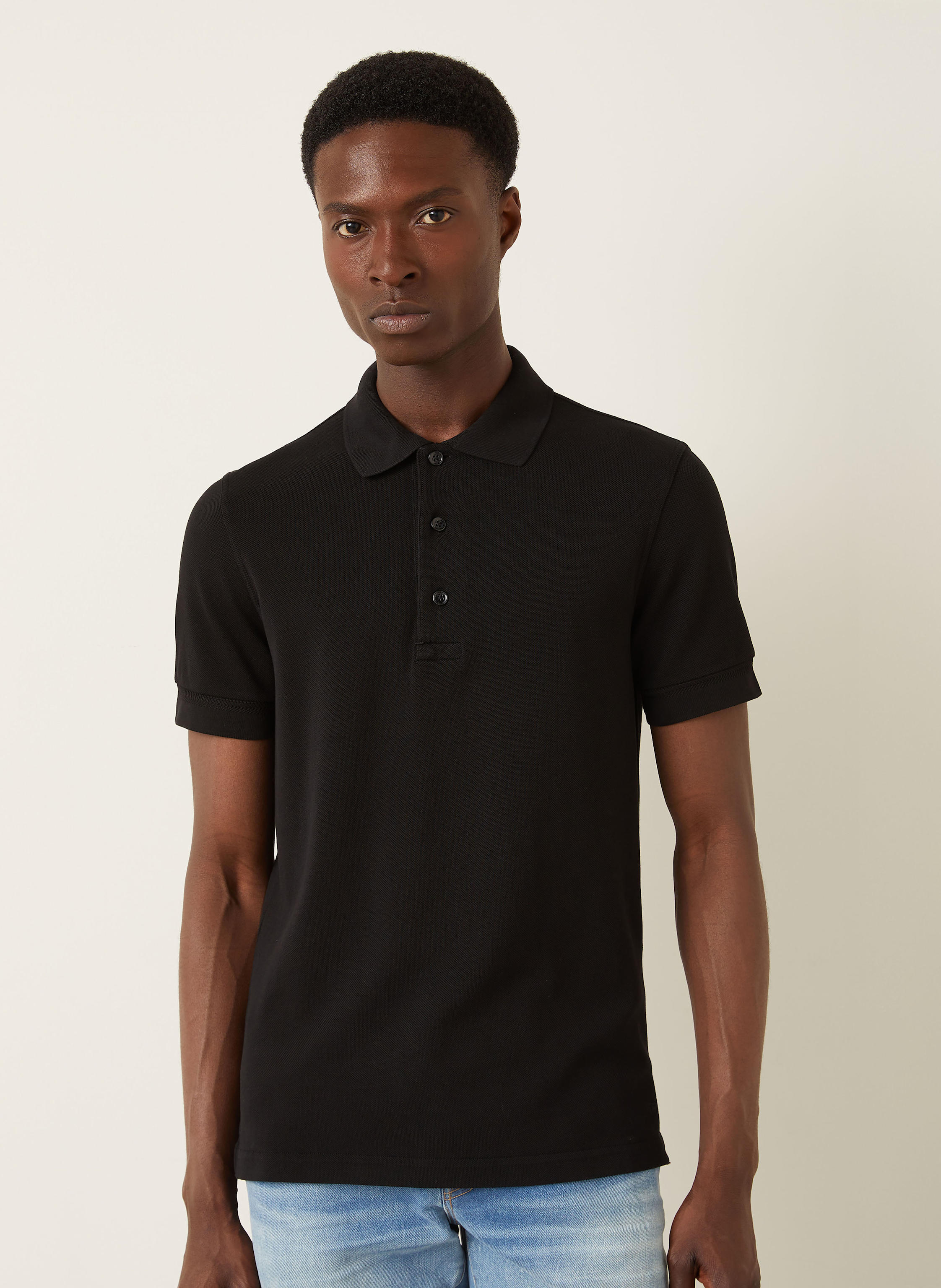 Thumbnail - Tom Ford Piqué-Poloshirt schwarz