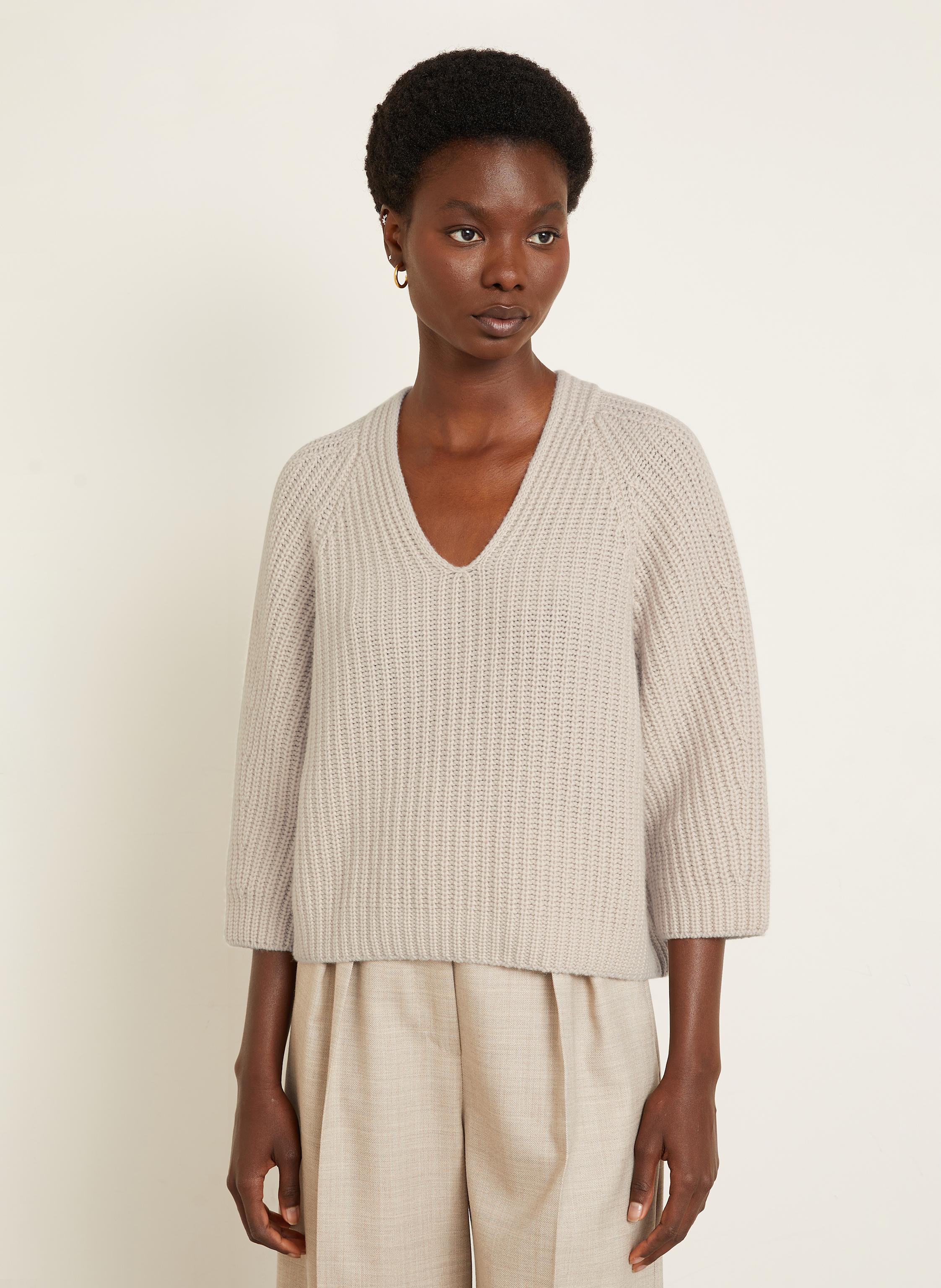 Thumbnail - Iris Von Arnim Cashmere-Pullover Fallou Mit 3/4-Arm beige