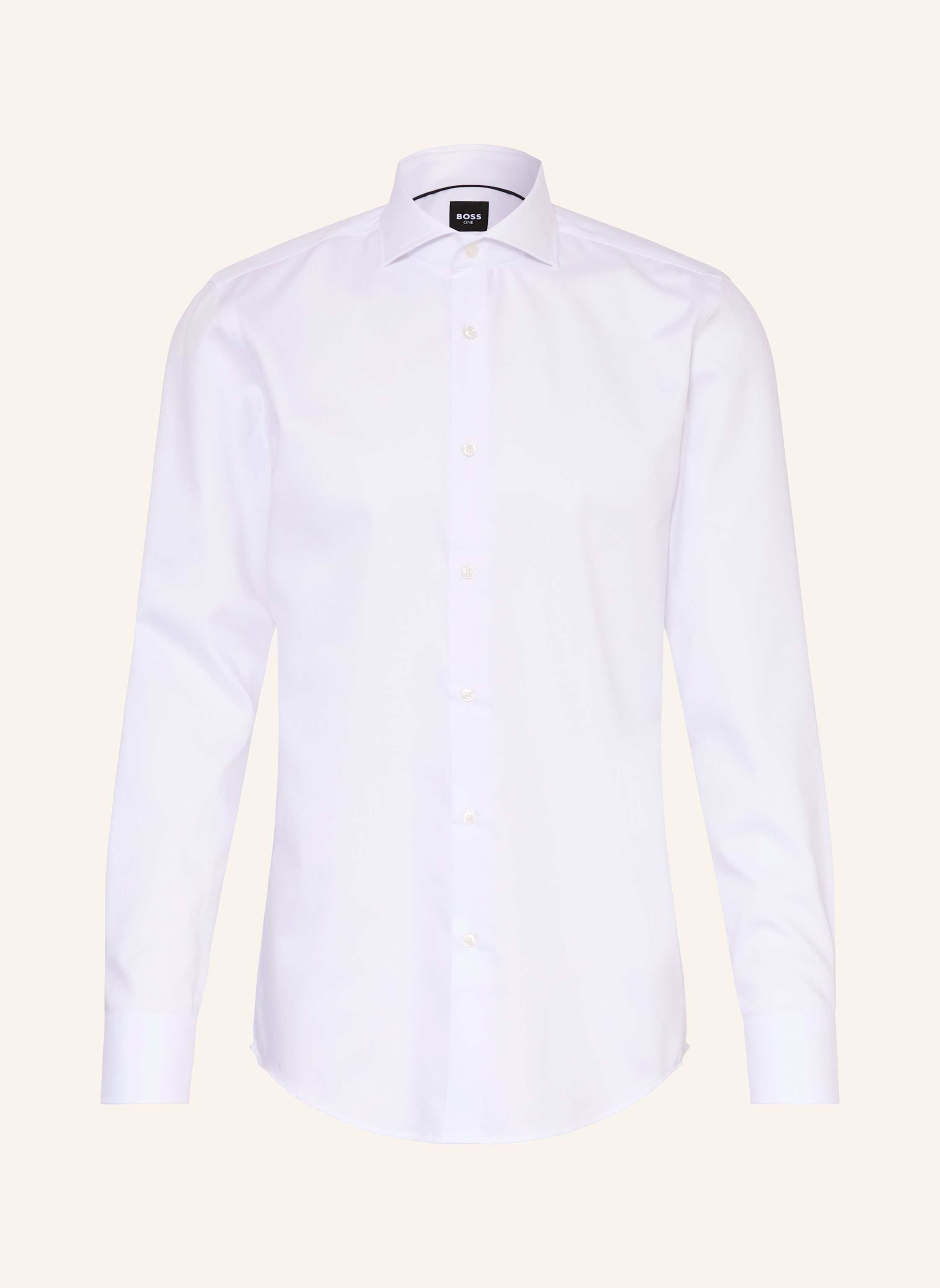 Boss Boss Piqué-Hemd Hank Slim Fit weiss in WEISS