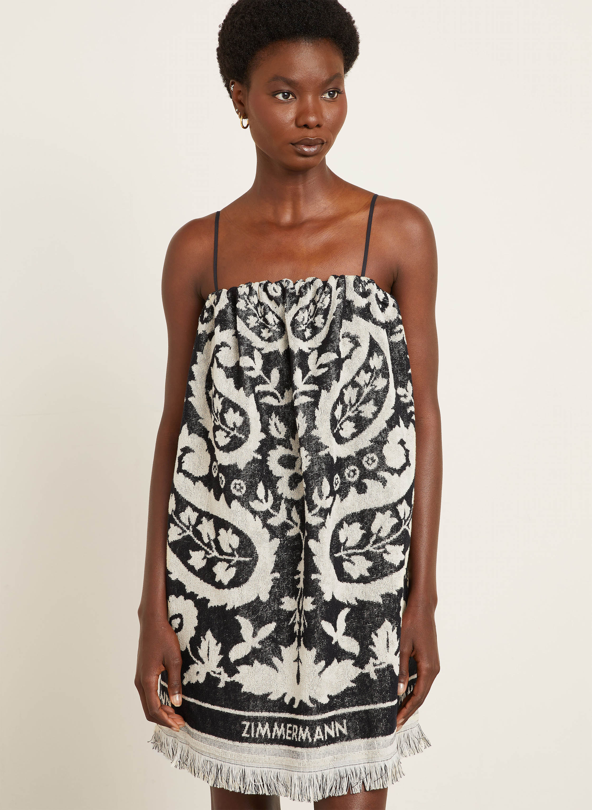 Thumbnail - Zimmermann Off-Shoulder-Kleid Rhiannon Aus Frottee schwarz