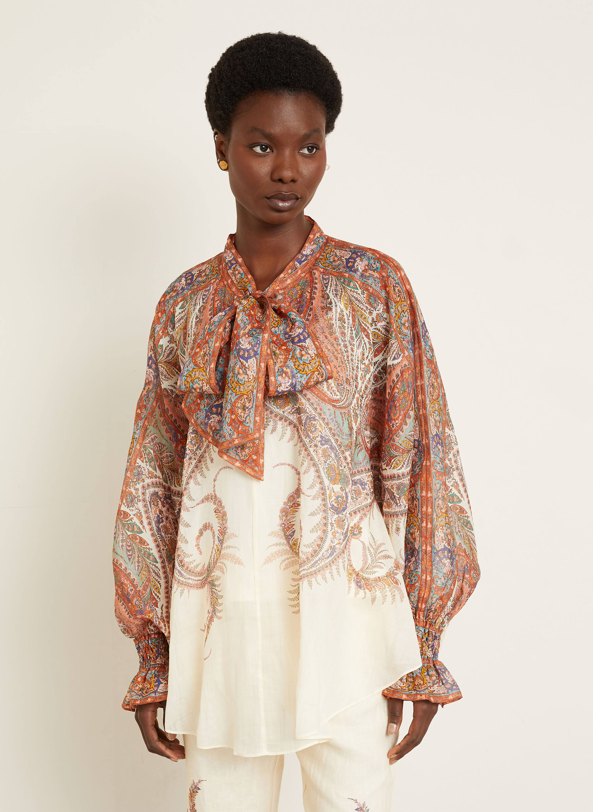 Thumbnail - Zimmermann Blusenshirt Rhiannon Mit Schluppe beige