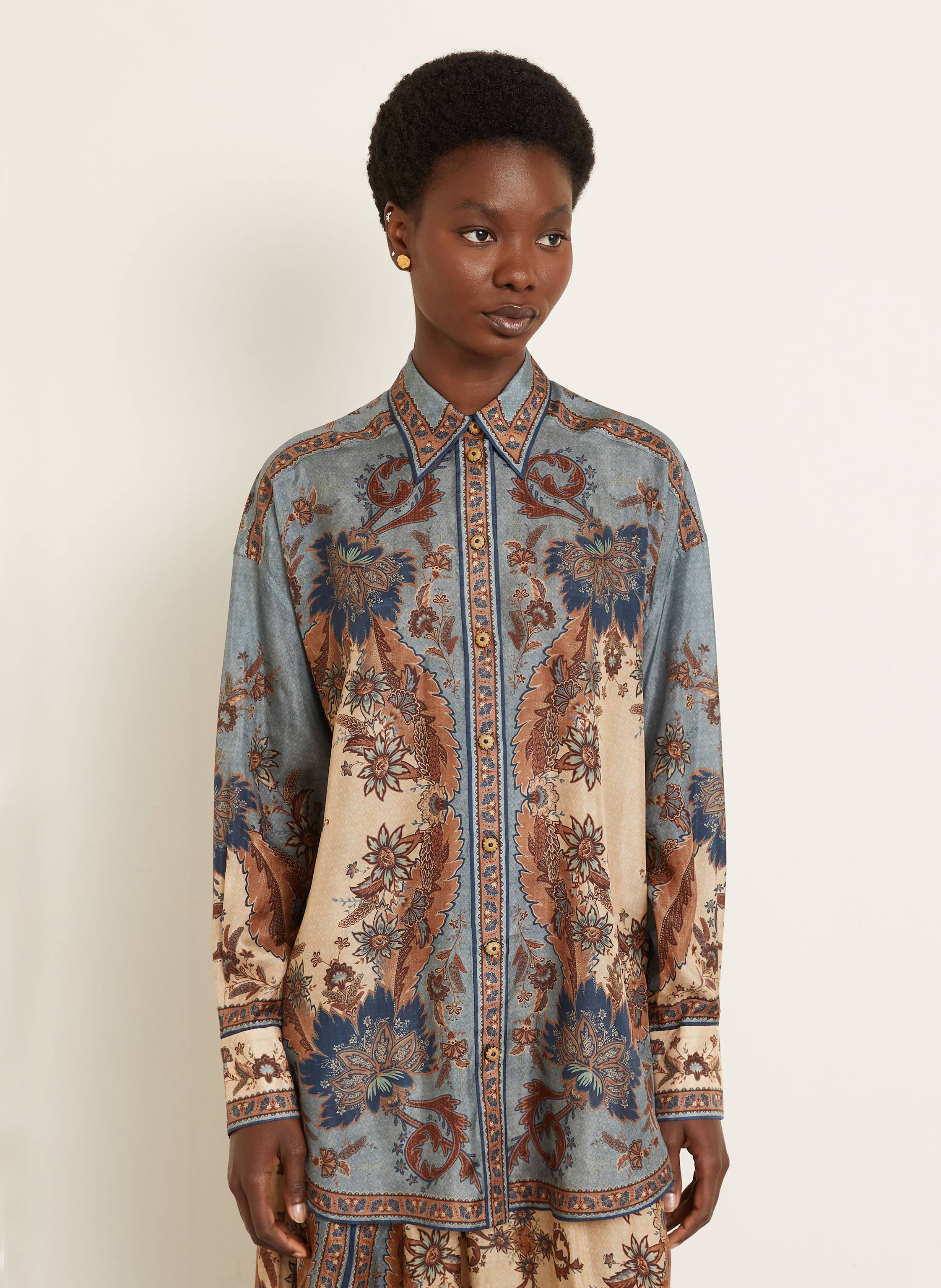 Thumbnail - Zimmermann Hemdbluse Ascension Aus Seide blau
