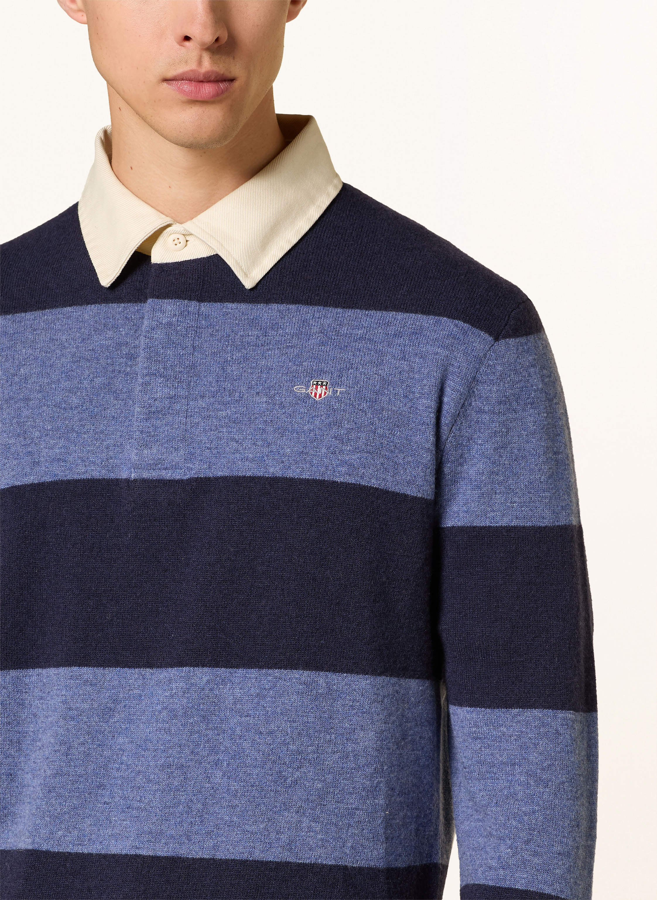 Thumbnail - Gant Strick-Rugbyshirt blau