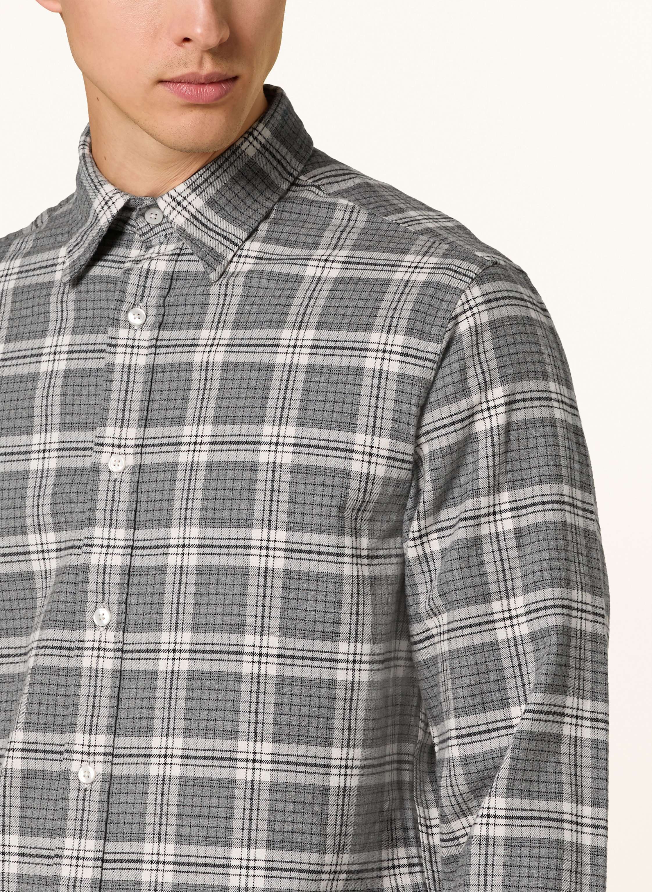 Thumbnail - Gant Flanellhemd Regular Fit grau