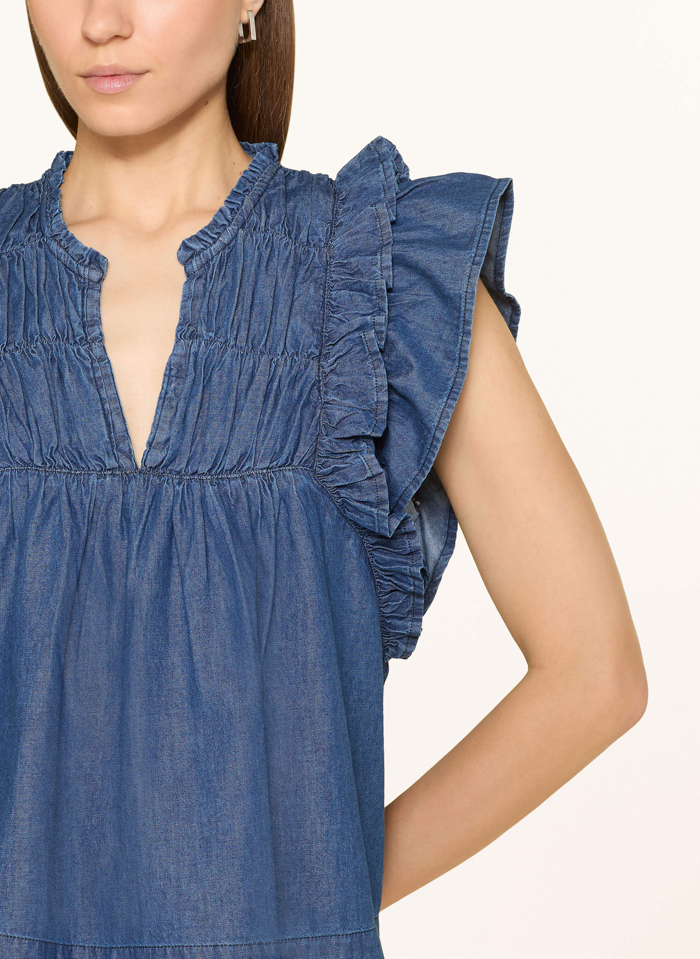 Thumbnail - Neo Noir Blusentop Jayla In Jeansoptik blau