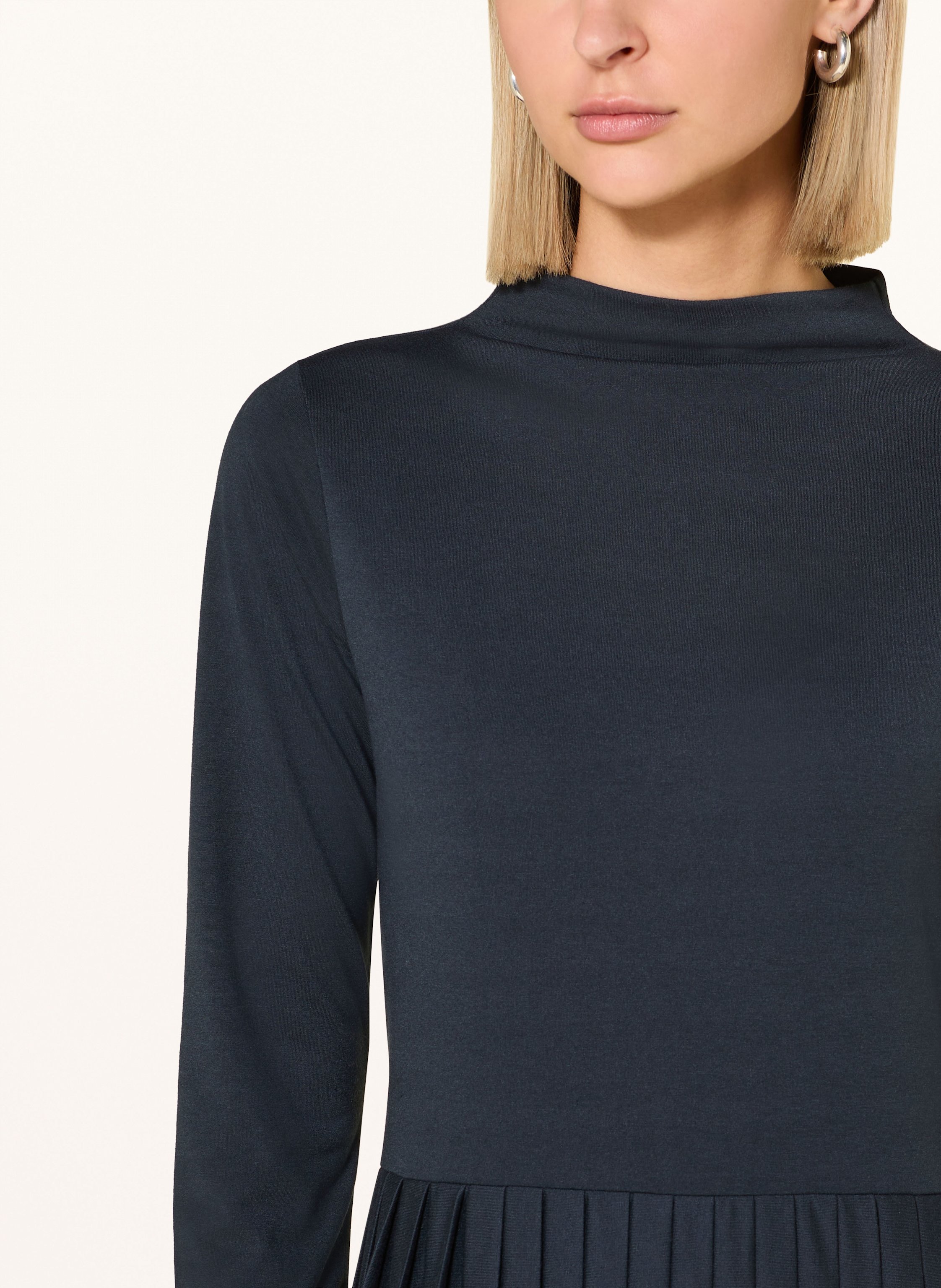 Thumbnail - More & More Jerseykleid Mit 3/4-Arm Und Plissees blau