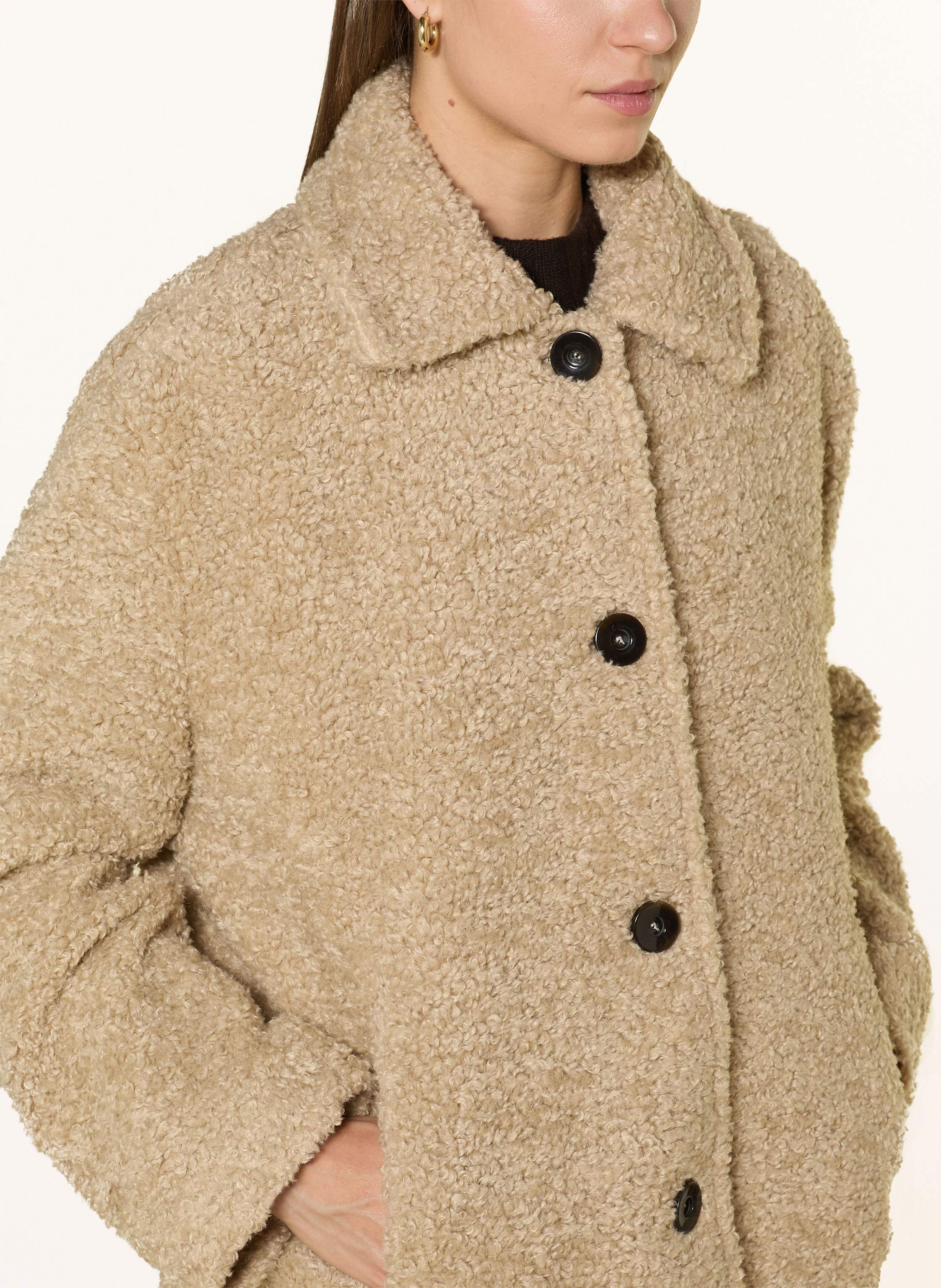 Thumbnail - More & More Teddyfell-Jacke beige