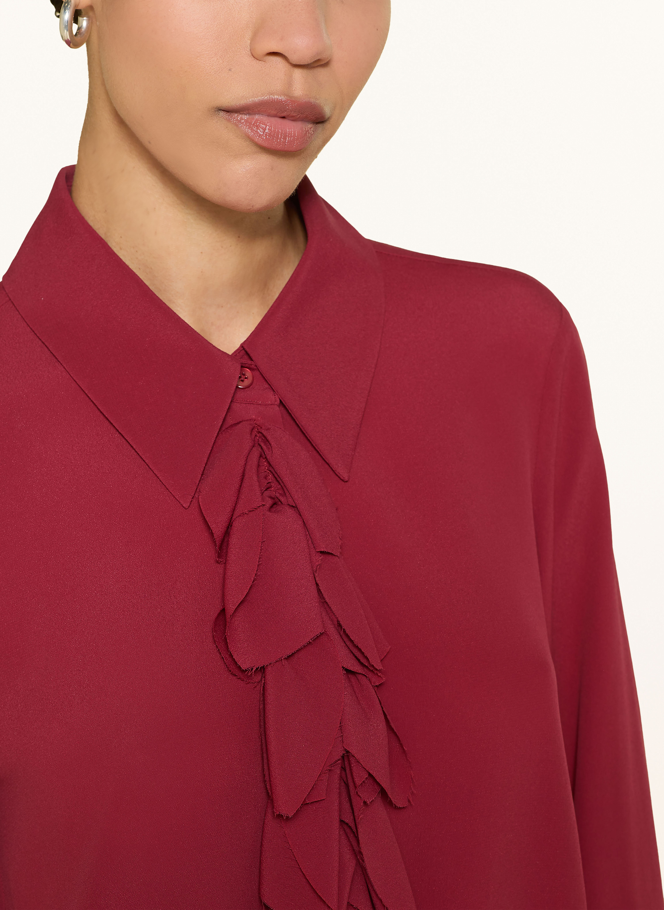 Thumbnail - Luisa Cerano Hemdbluse Mit Seide Und Rüschen rot