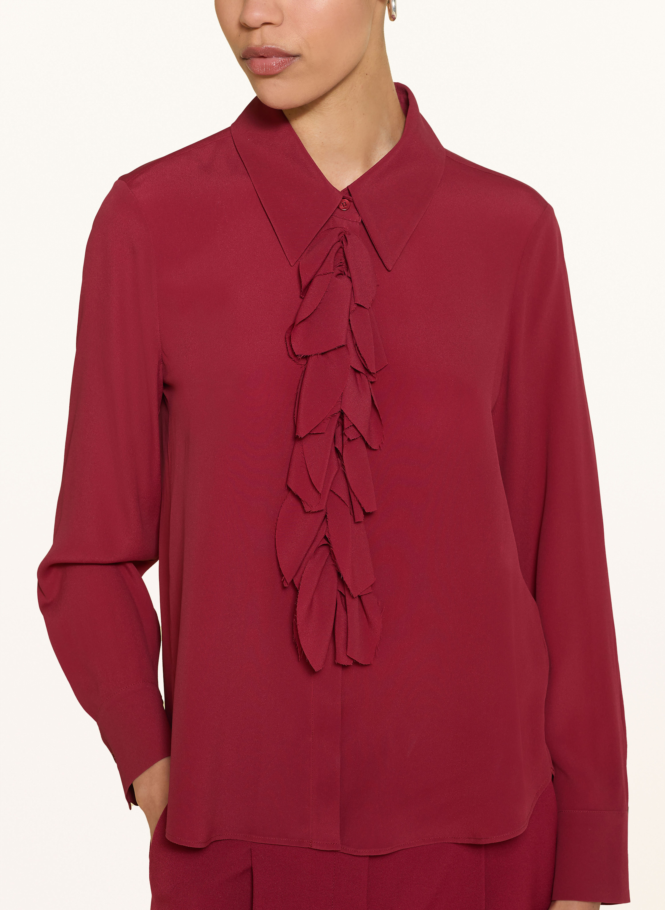 Thumbnail - Luisa Cerano Hemdbluse Mit Seide Und Rüschen rot