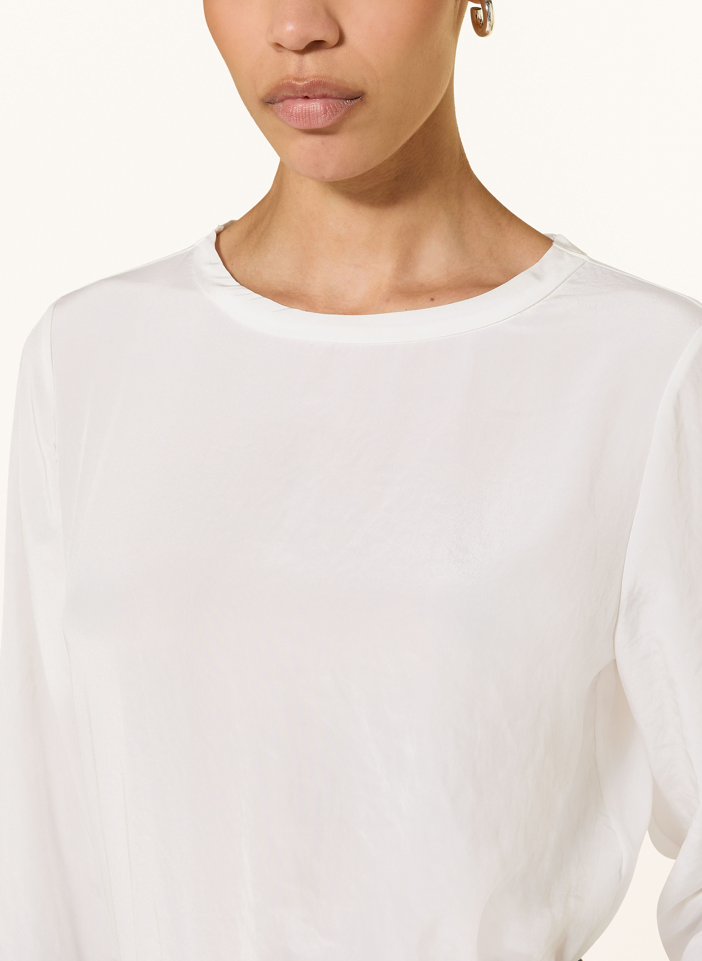 Thumbnail - Luisa Cerano Blusenshirt Aus Satin Mit 3/4-Arm weiss