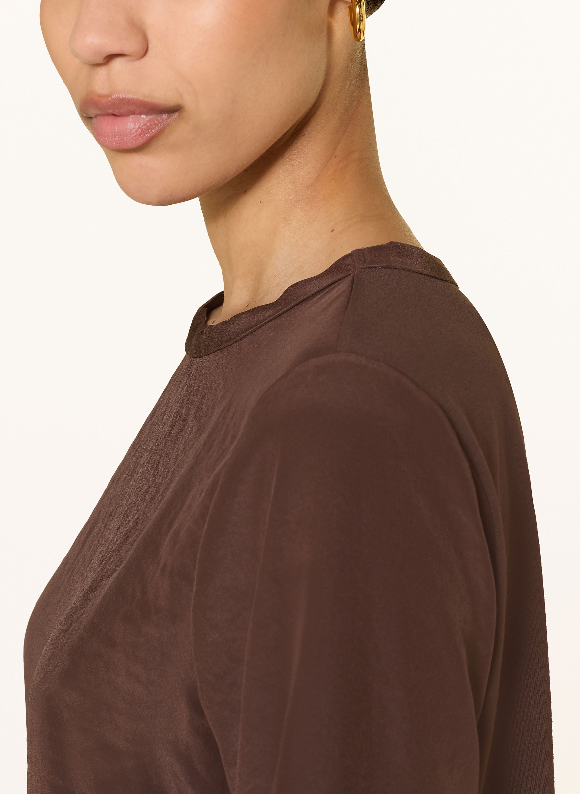 Thumbnail - Luisa Cerano Blusenshirt Aus Satin Mit 3/4-Arm braun