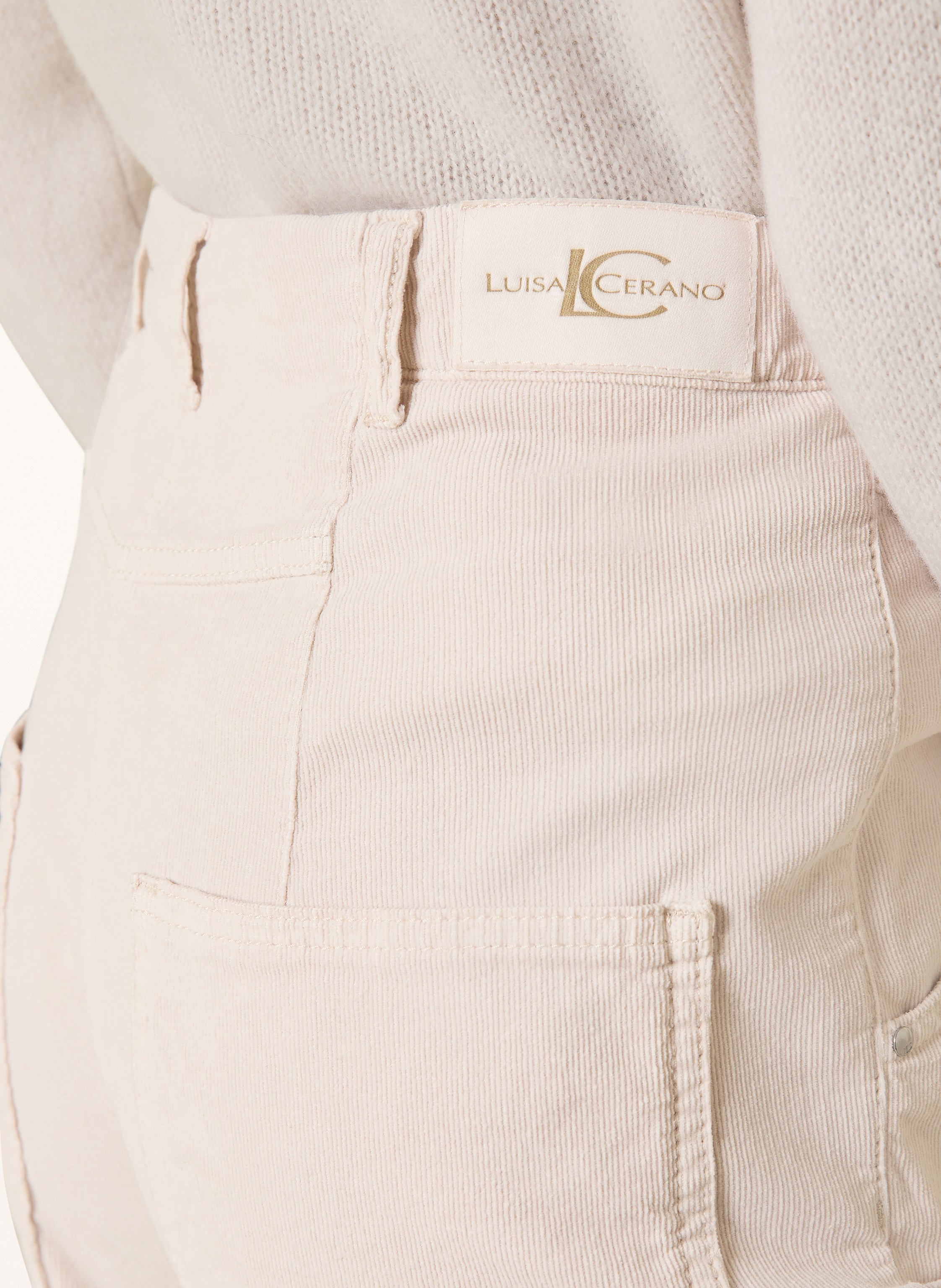 Thumbnail - Luisa Cerano 7/8-Hose Aus Cord beige