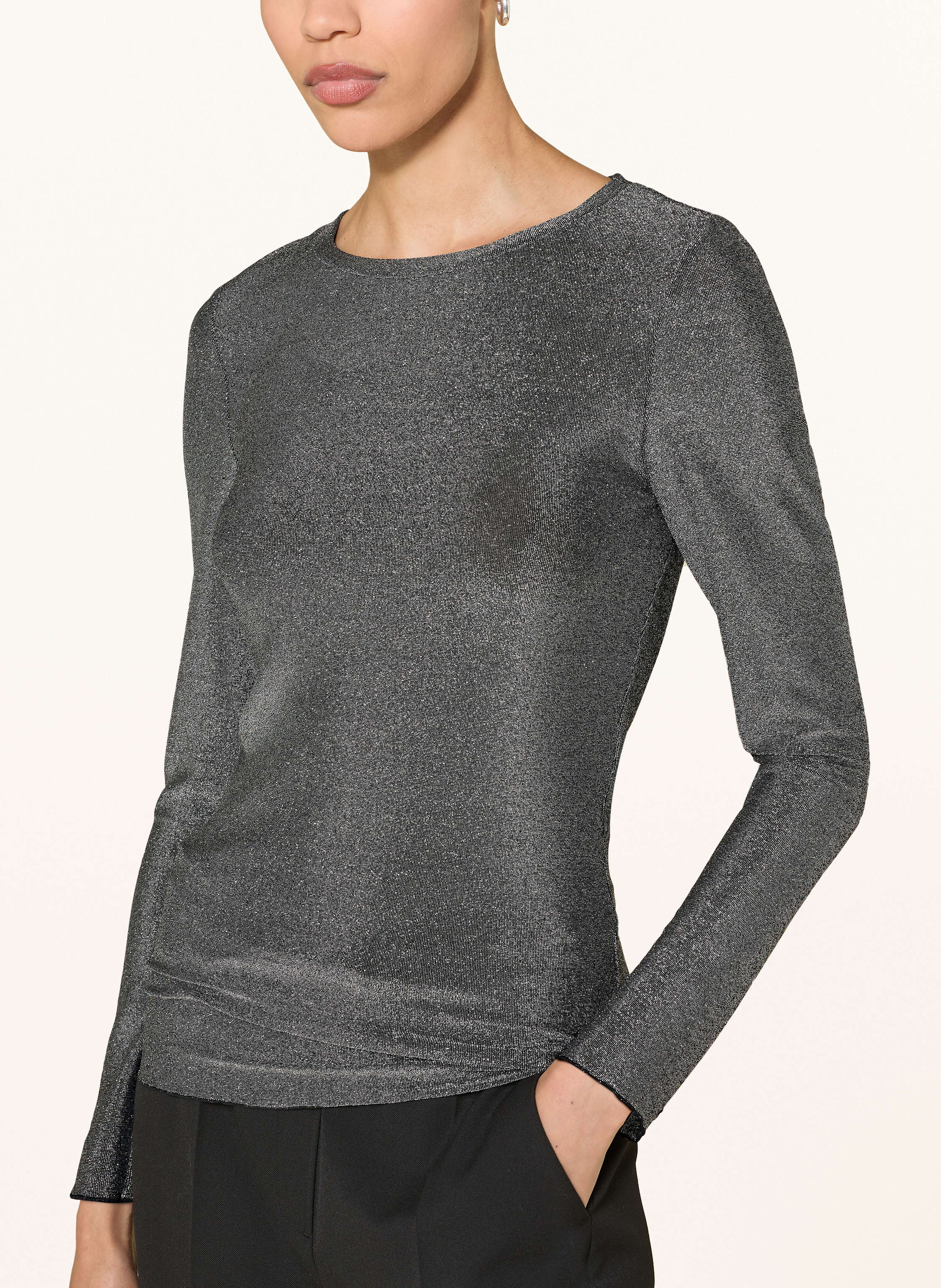 Thumbnail - Luisa Cerano Longsleeve Mit Glitzergarn grau