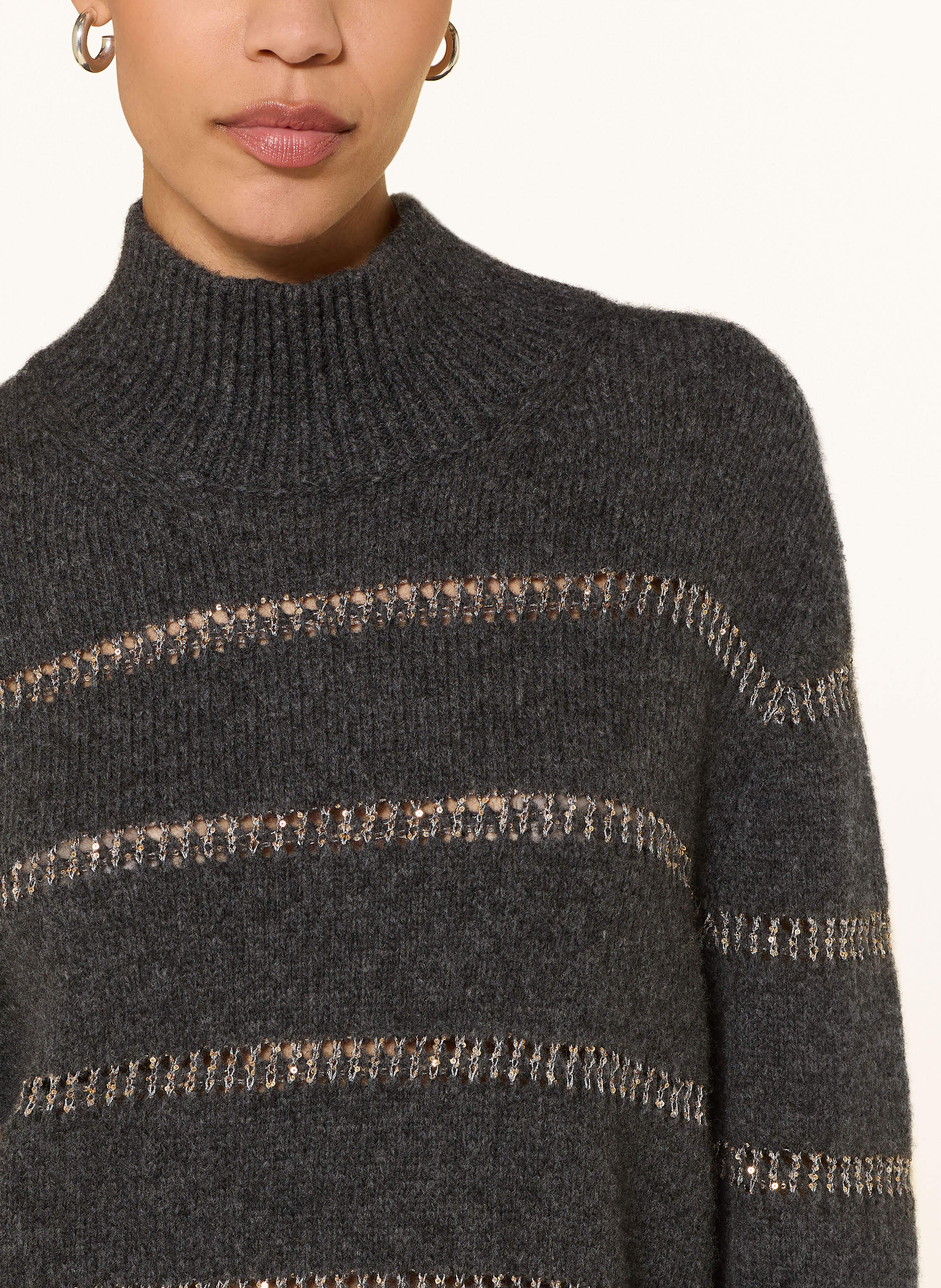 Thumbnail - Luisa Cerano Pullover Mit Pailletten grau