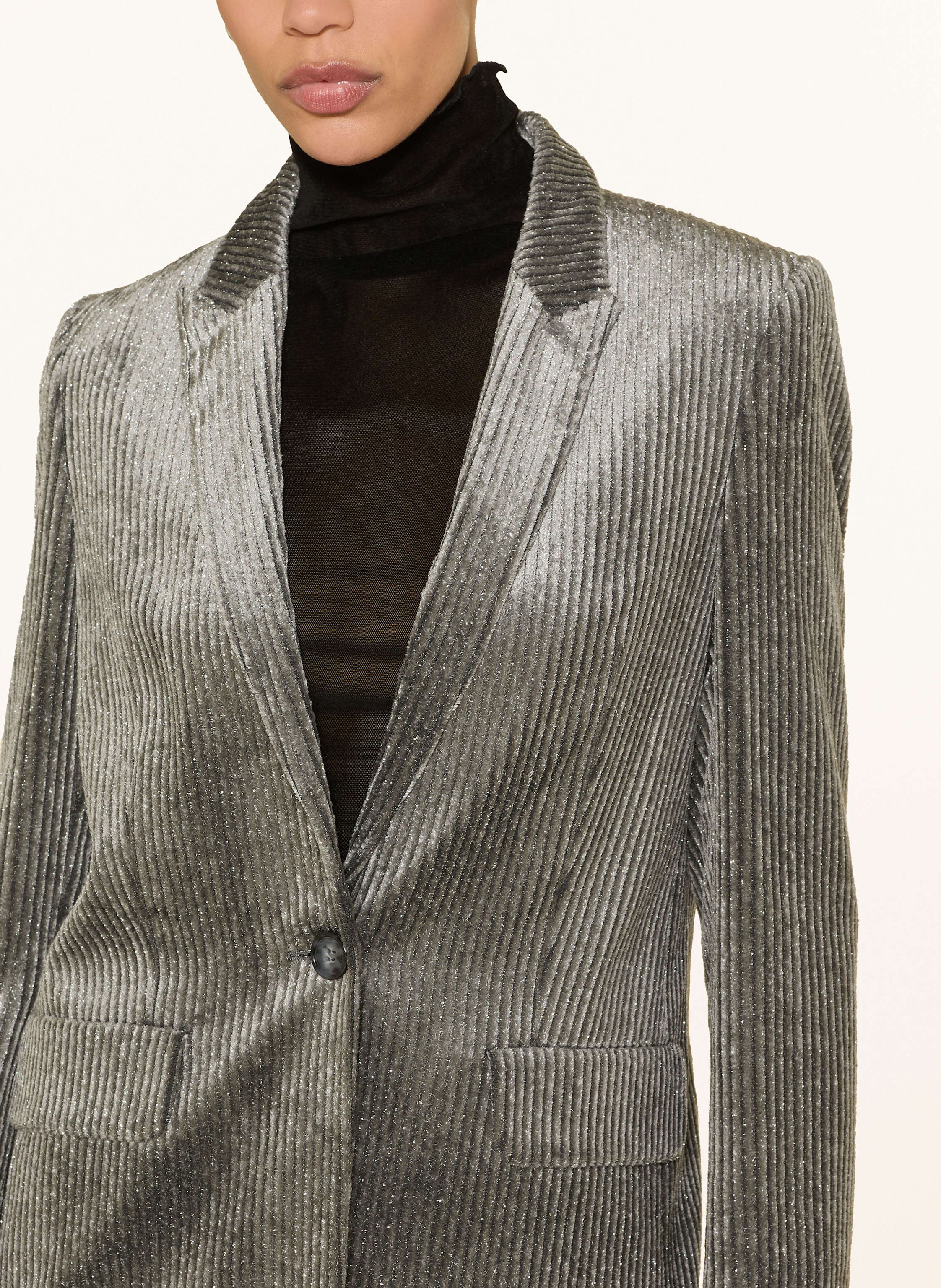 Thumbnail - Luisa Cerano Cordblazer Mit Glitzergarn grau