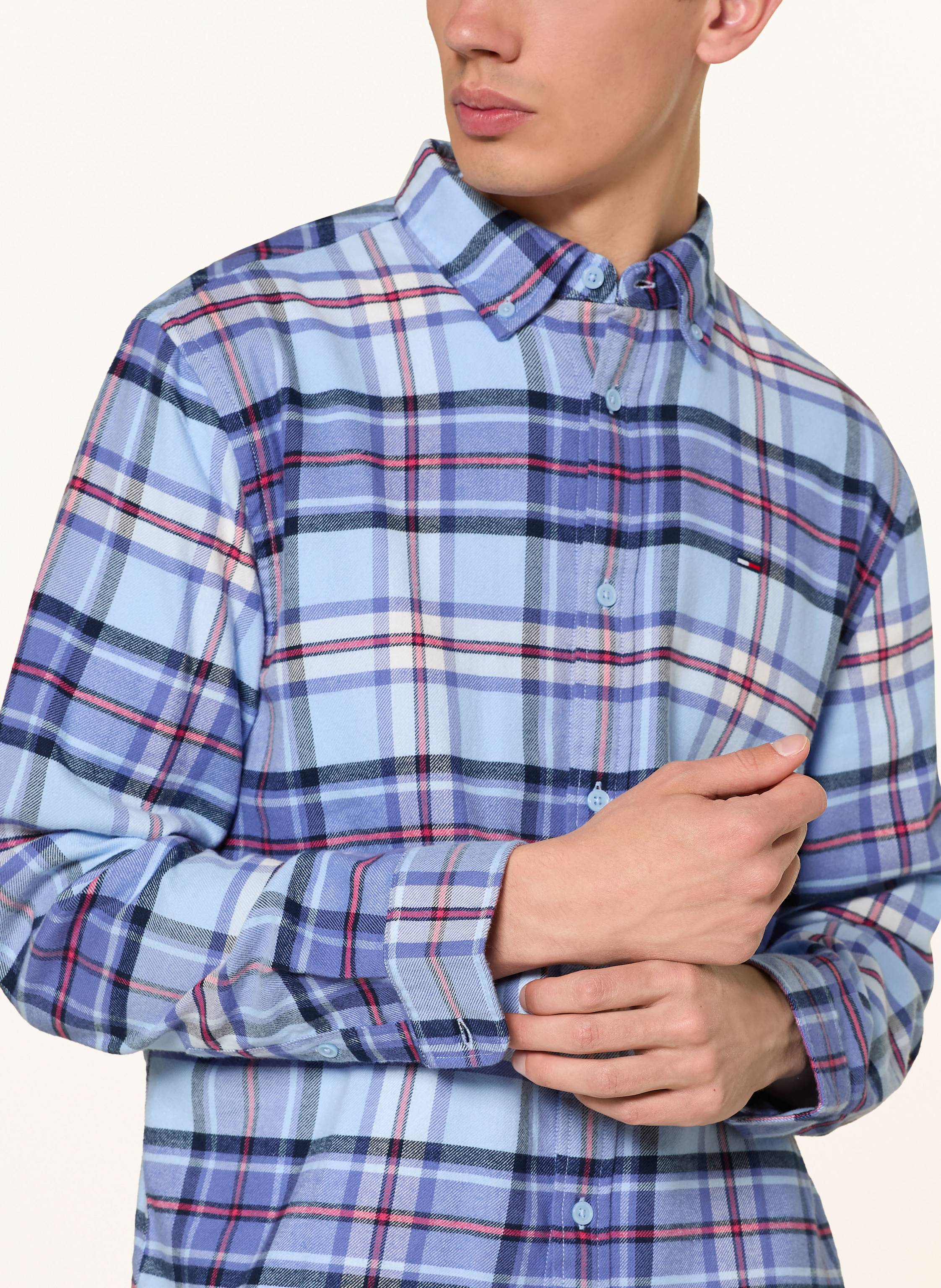 Thumbnail - Tommy Jeans Flanellhemd Regular Fit blau