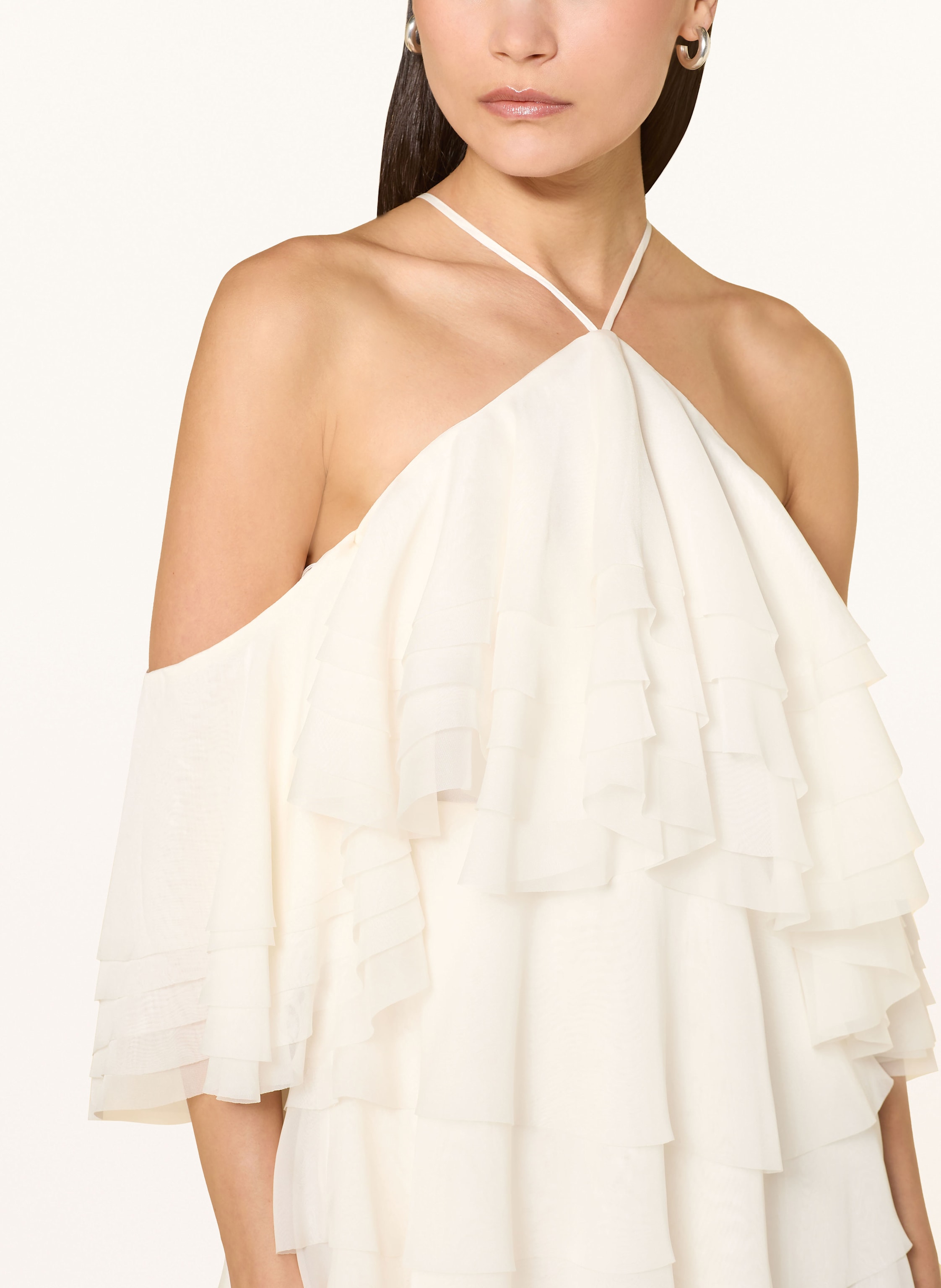 Thumbnail - Ted Baker Cold-Shoulder-Kleid Ezelle Mit Volants weiss