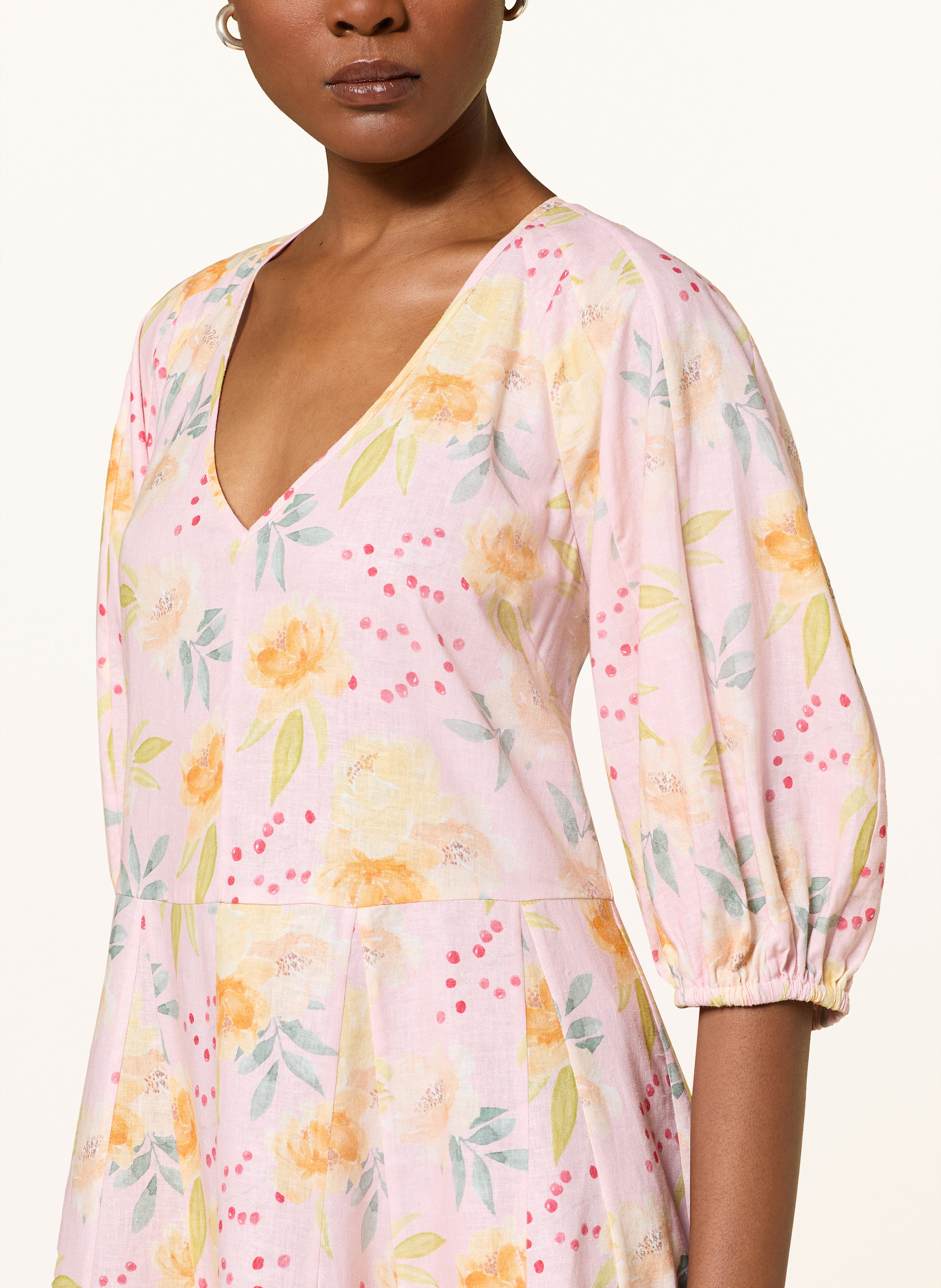 Thumbnail - Mrs & Hugs Kleid Mit Leinen rosa