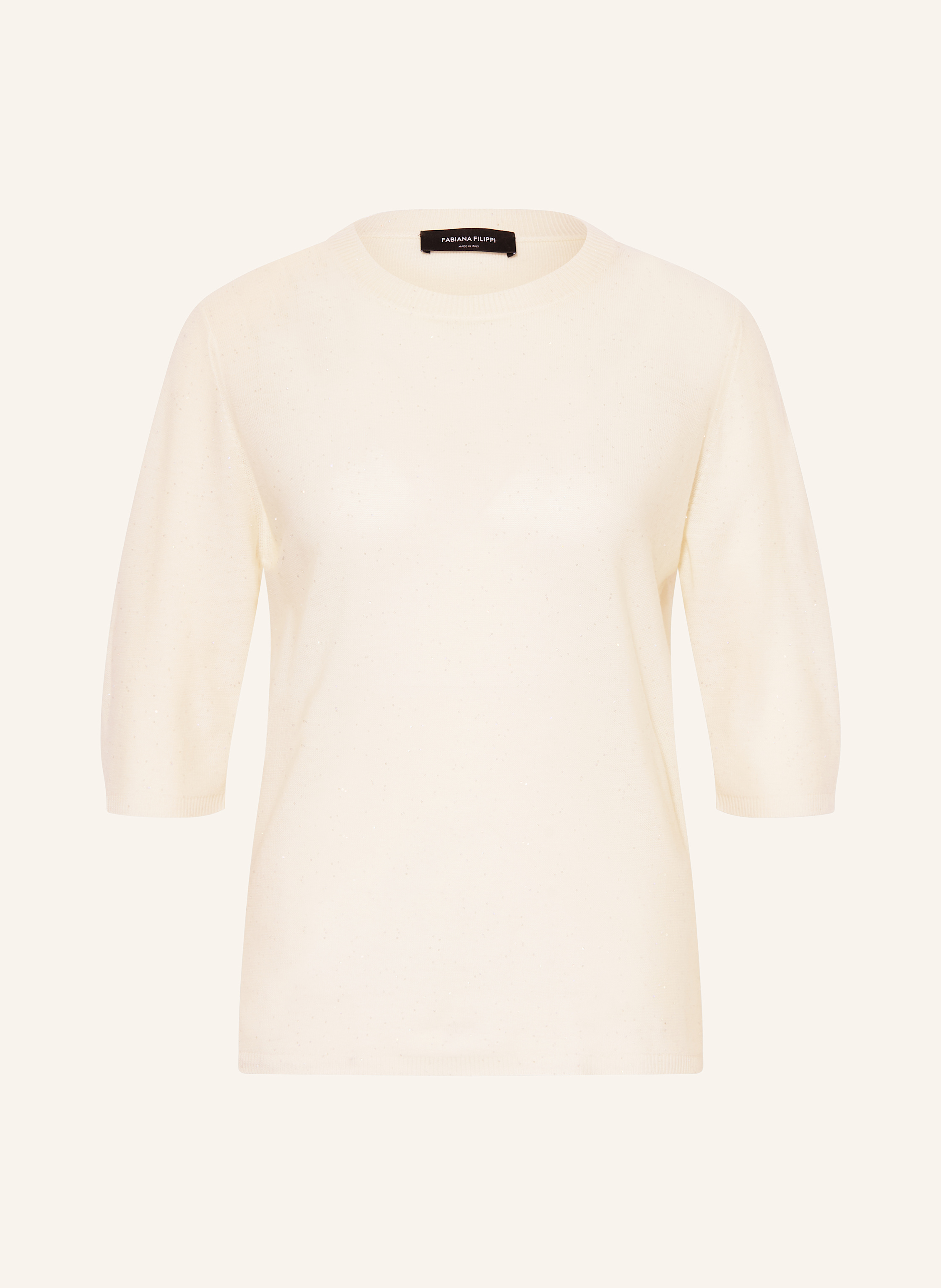 FABIANA FILIPPI Knit shirt with sequins in ecru