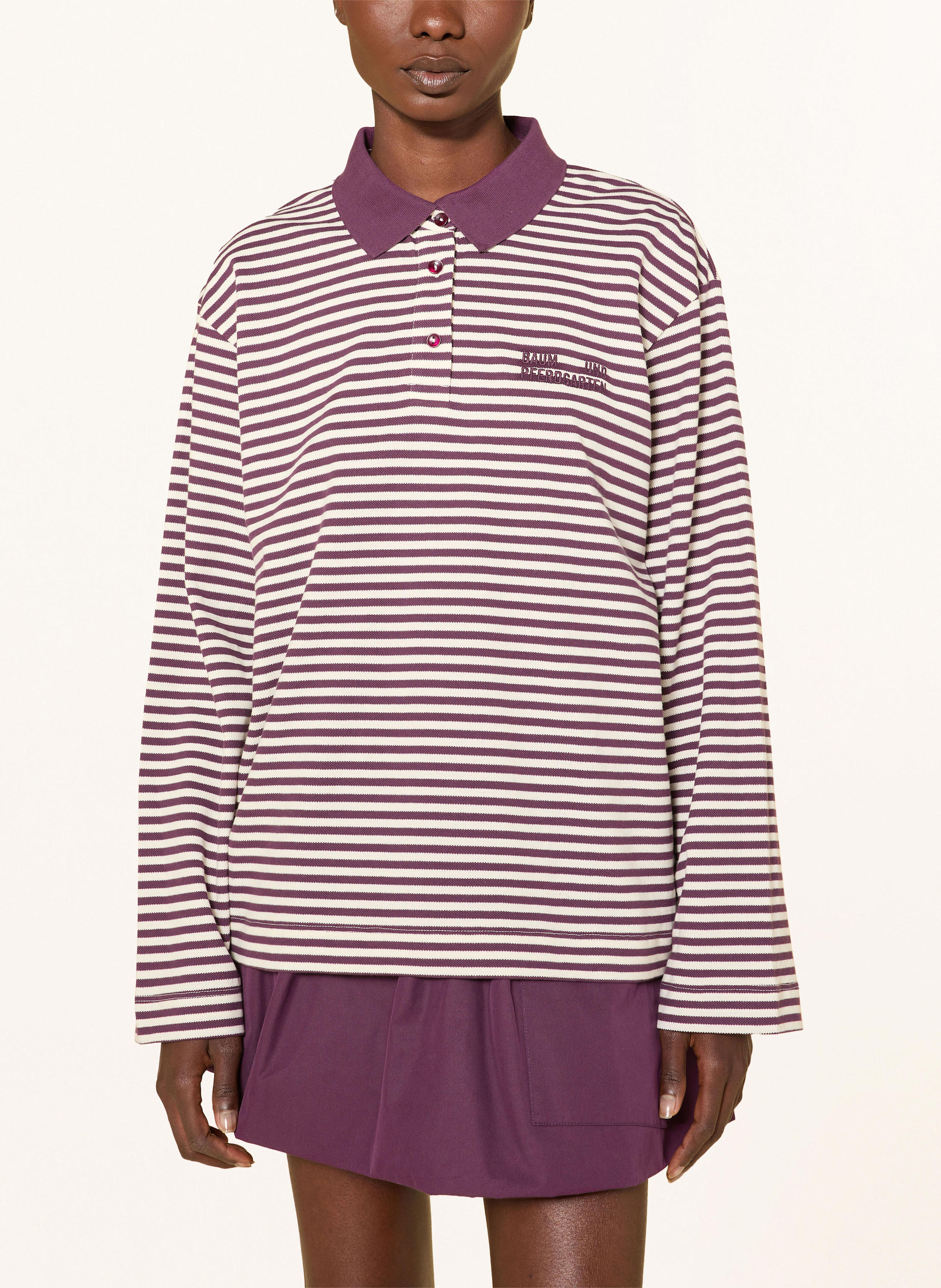 Thumbnail - Baum Und Pferdgarten Piqué-Poloshirt Jeanne Loose Fit lila