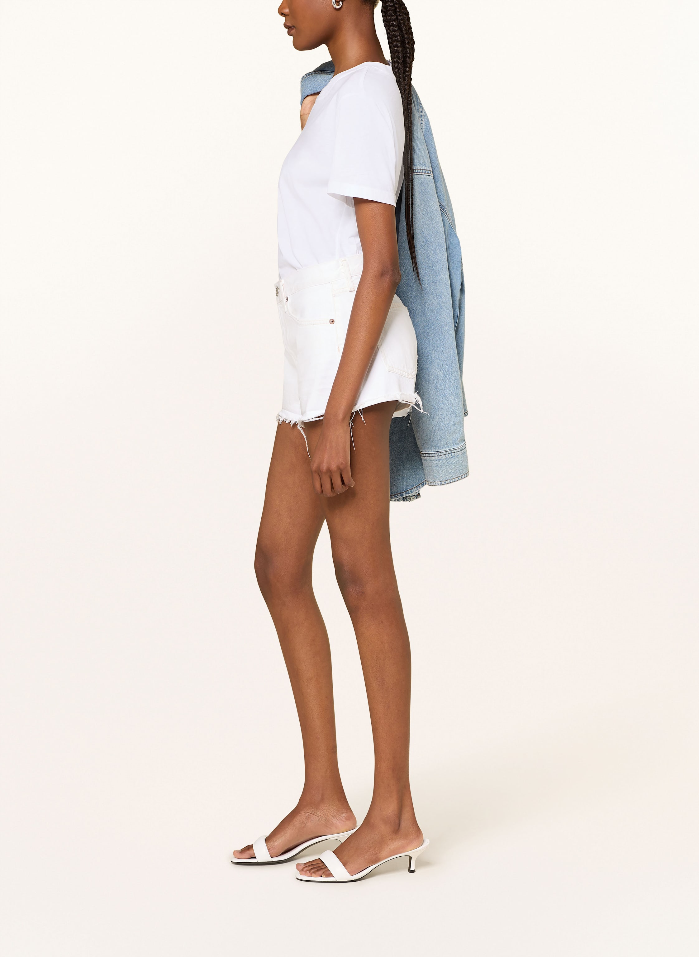 Thumbnail - Agolde Jeansshorts Parker Short weiss