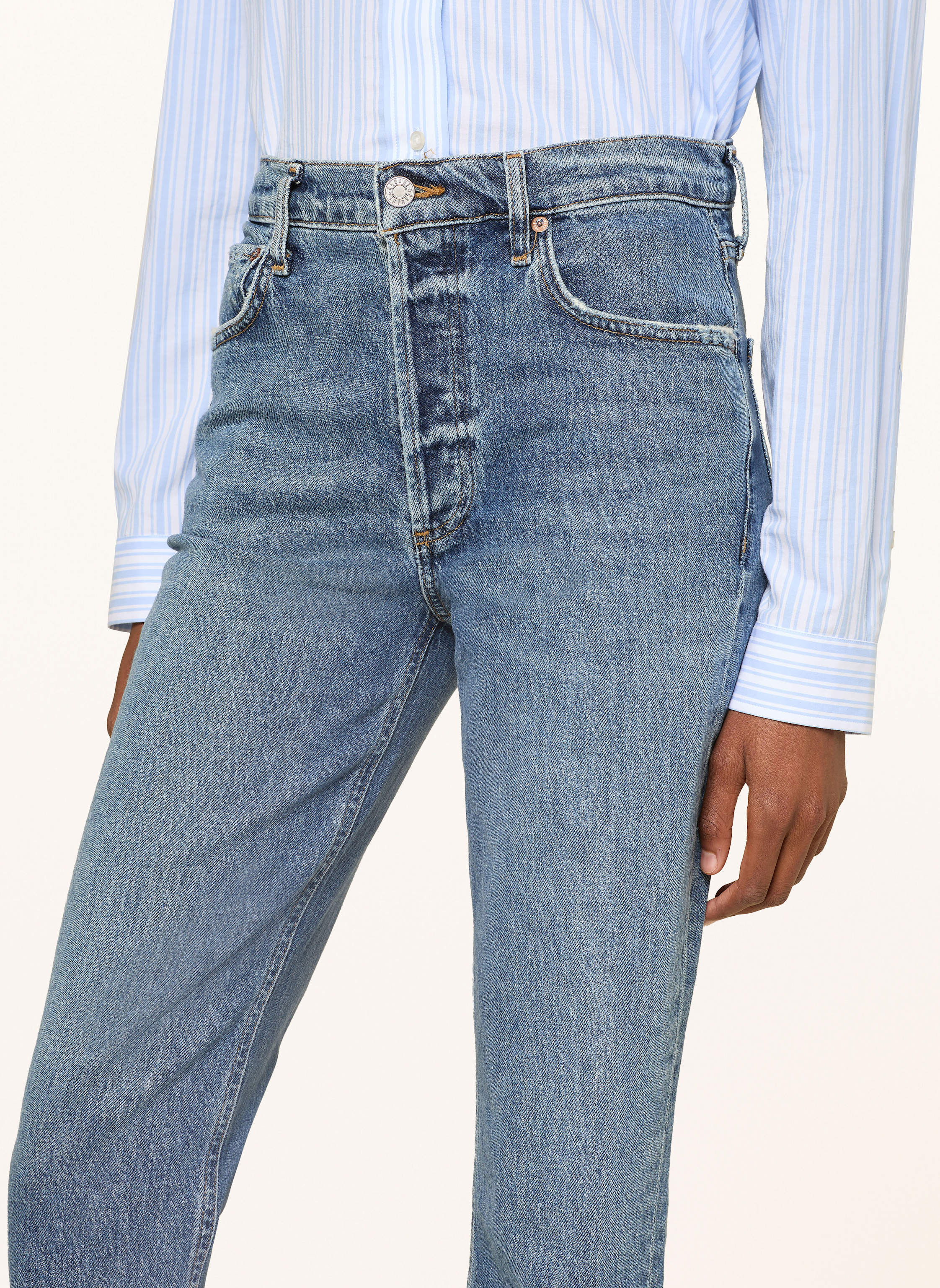 Thumbnail - Agolde Straight Jeans Riley blau