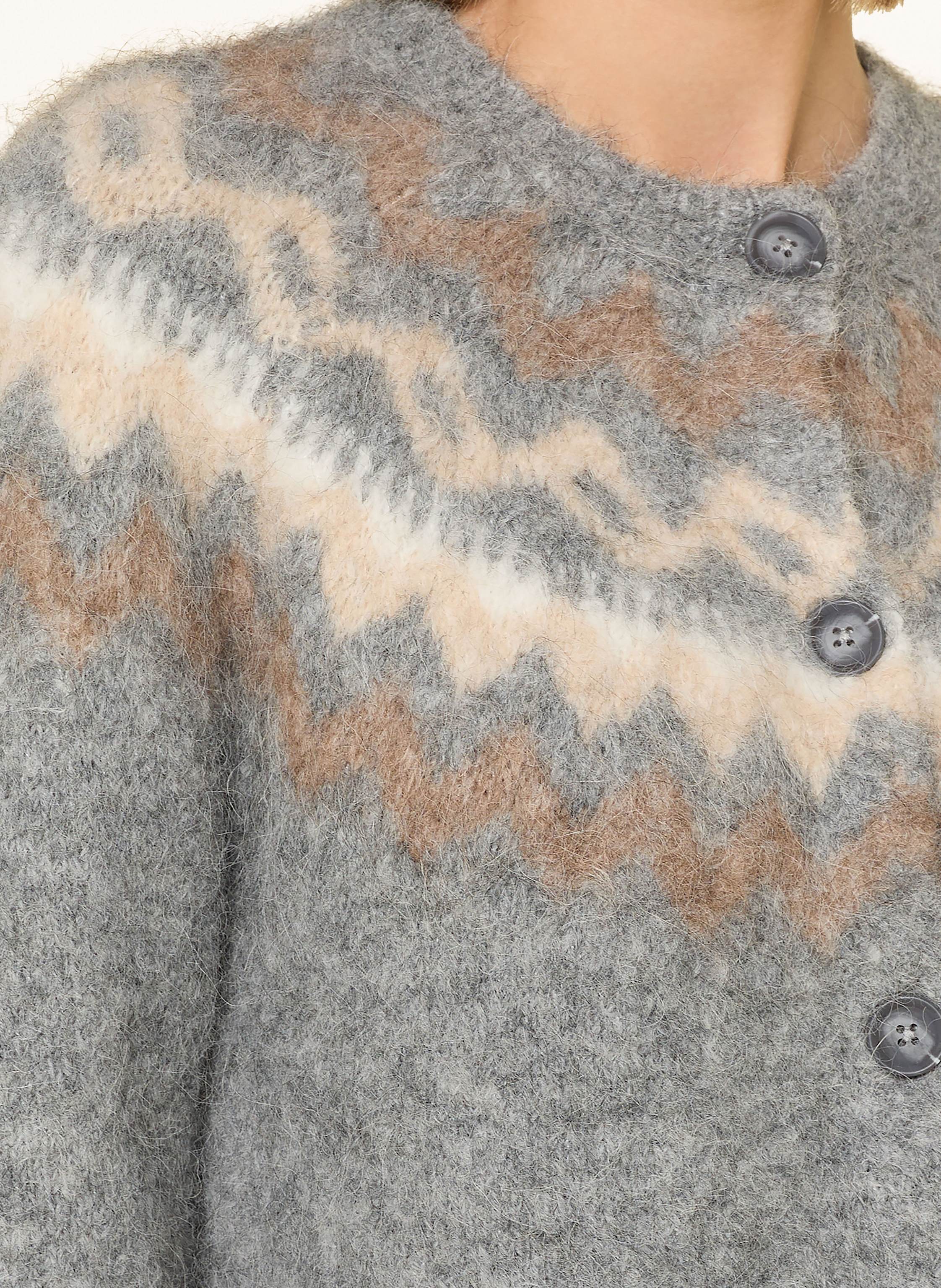 Thumbnail - Darling Harbour Strickjacke Mit Alpaka grau