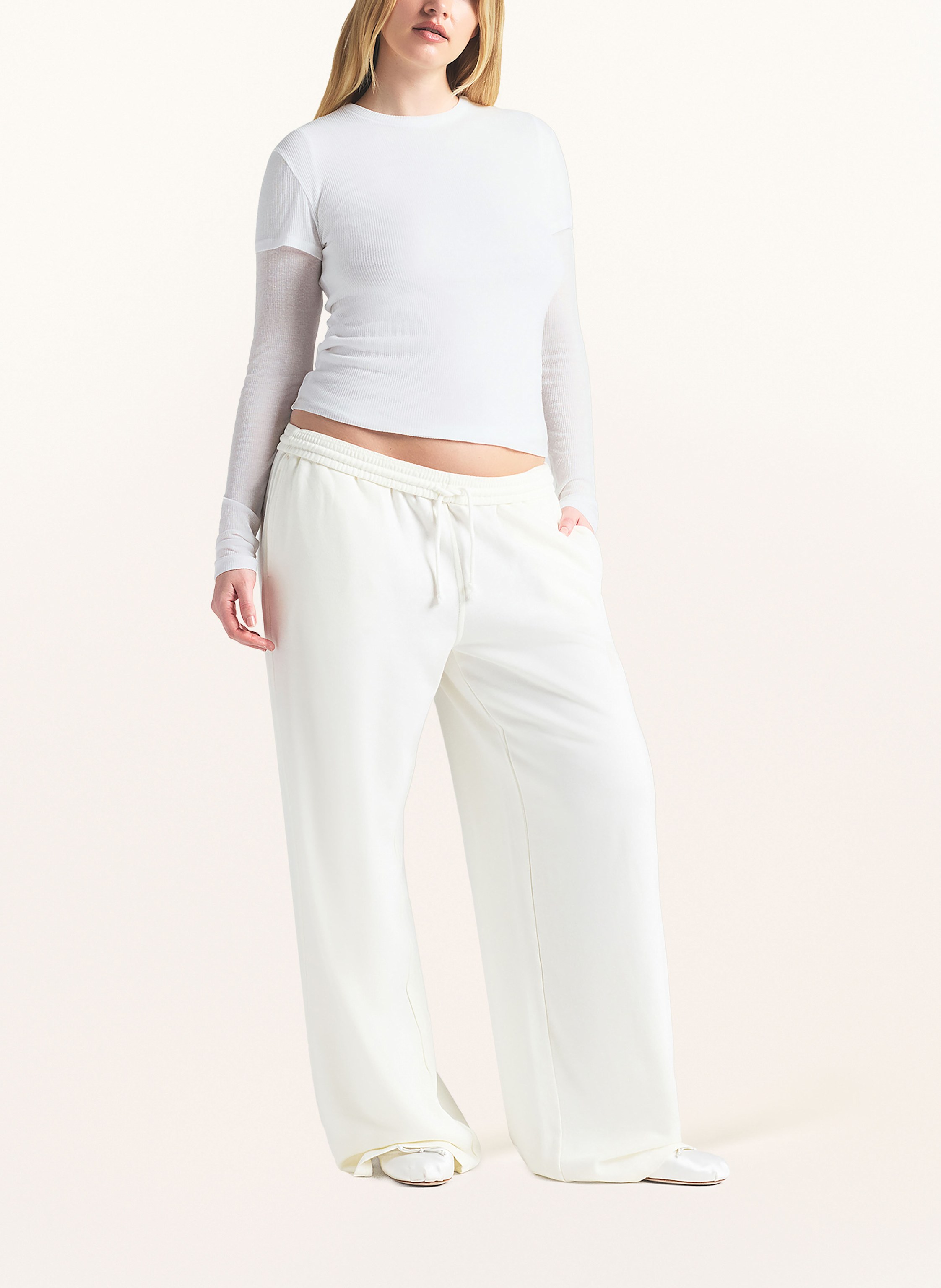 Thumbnail - Skims Lounge-Shirt Sheer Cotton Rib weiss