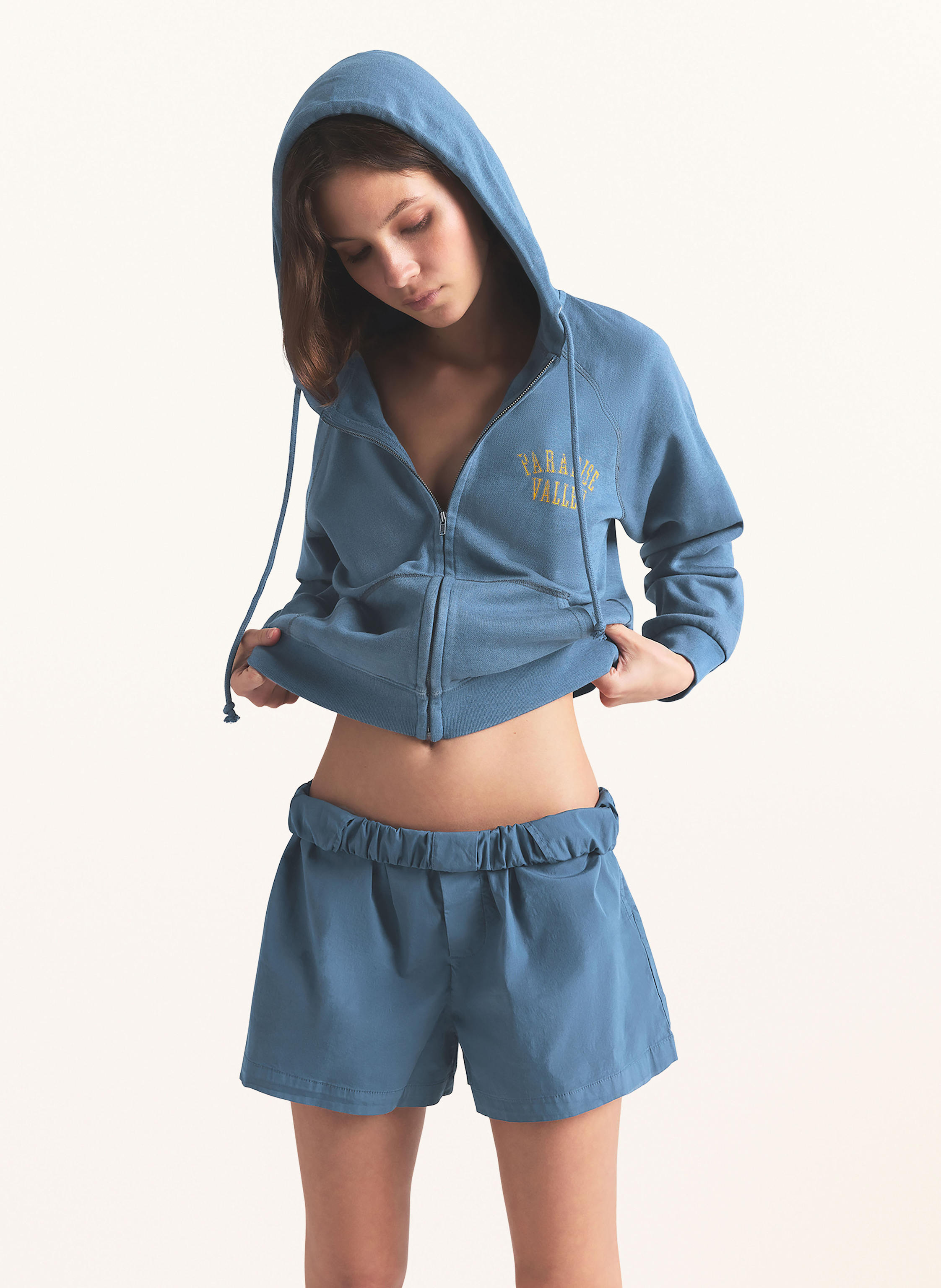 Thumbnail - Skims Lounge-Shorts Cotton Poplin blau