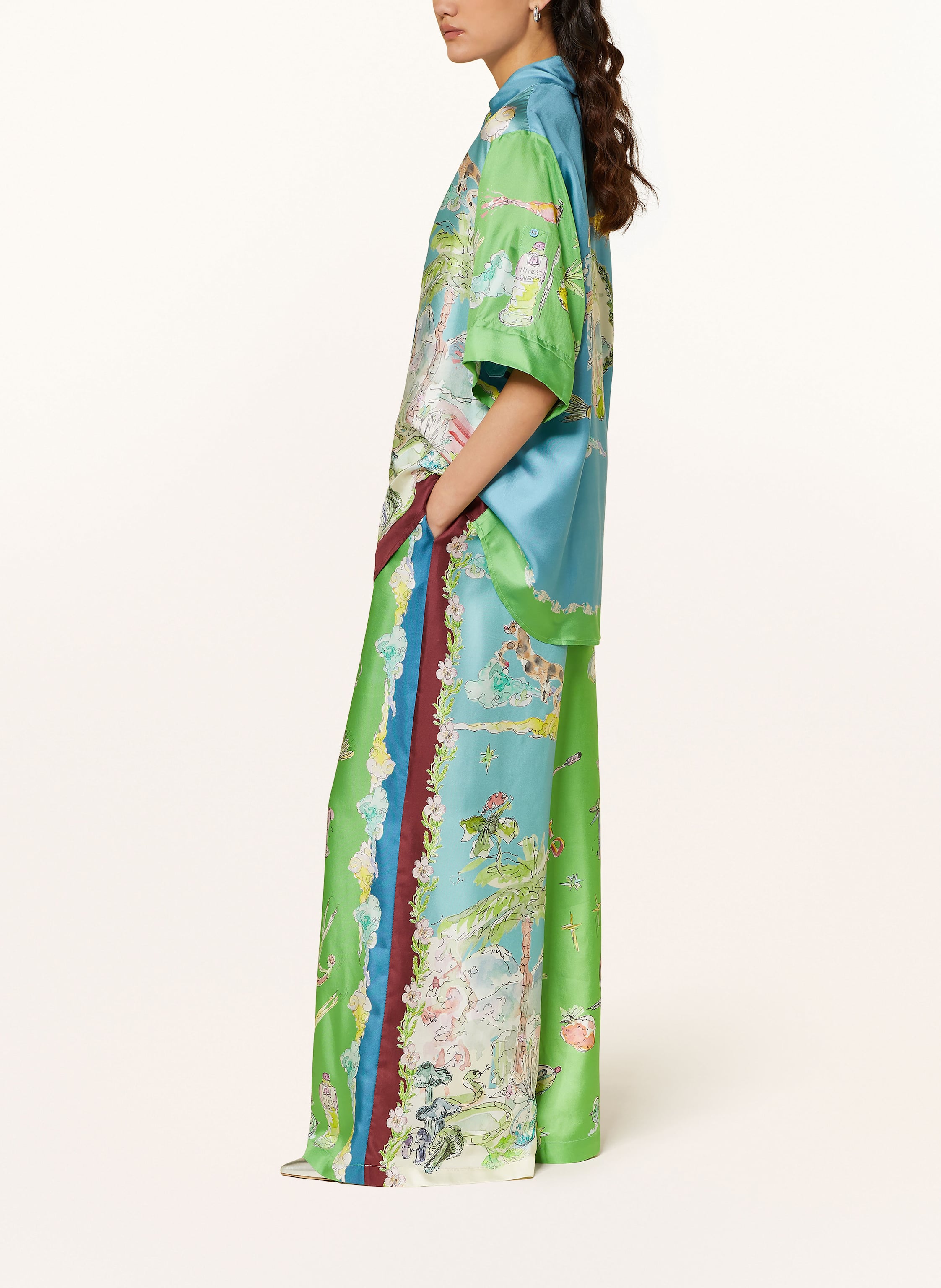 Thumbnail - Alémais Marlenehose Daria Aus Seide blau