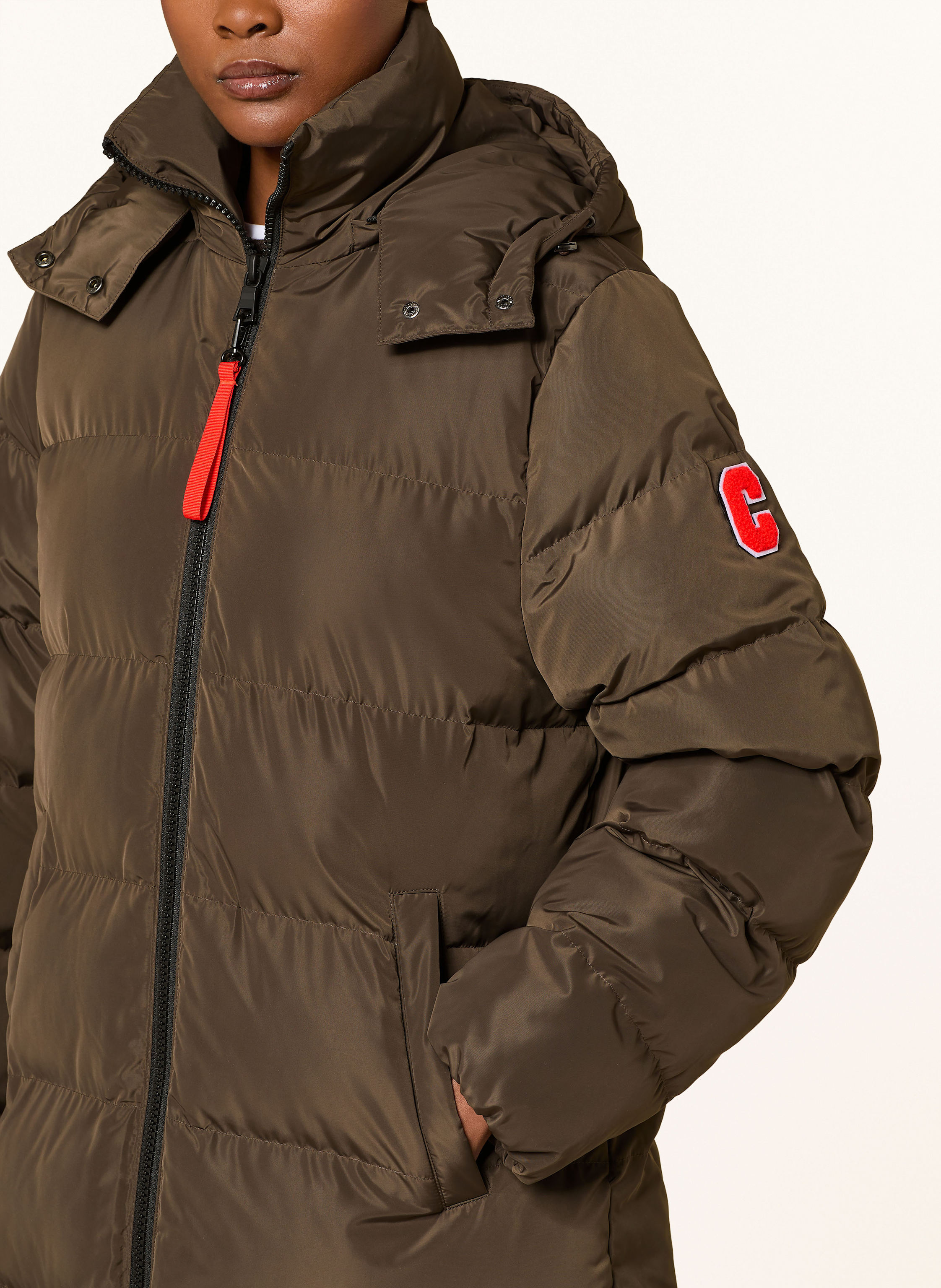 Thumbnail - No.1 Como Steppmantel Mit Abnehmbarer Kapuze beige