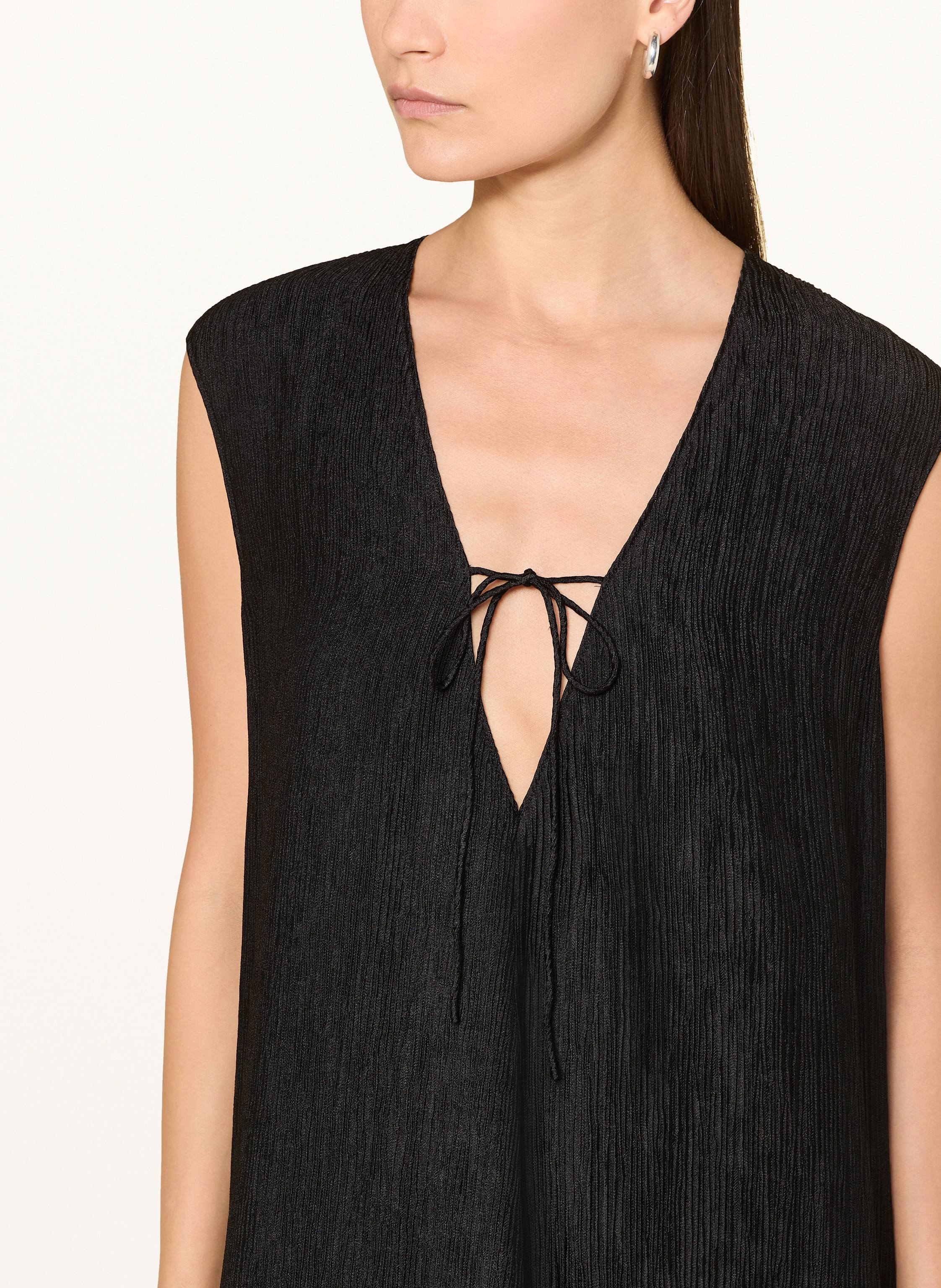 Thumbnail - Anine Bing Kleid Constance Mit Plissees schwarz