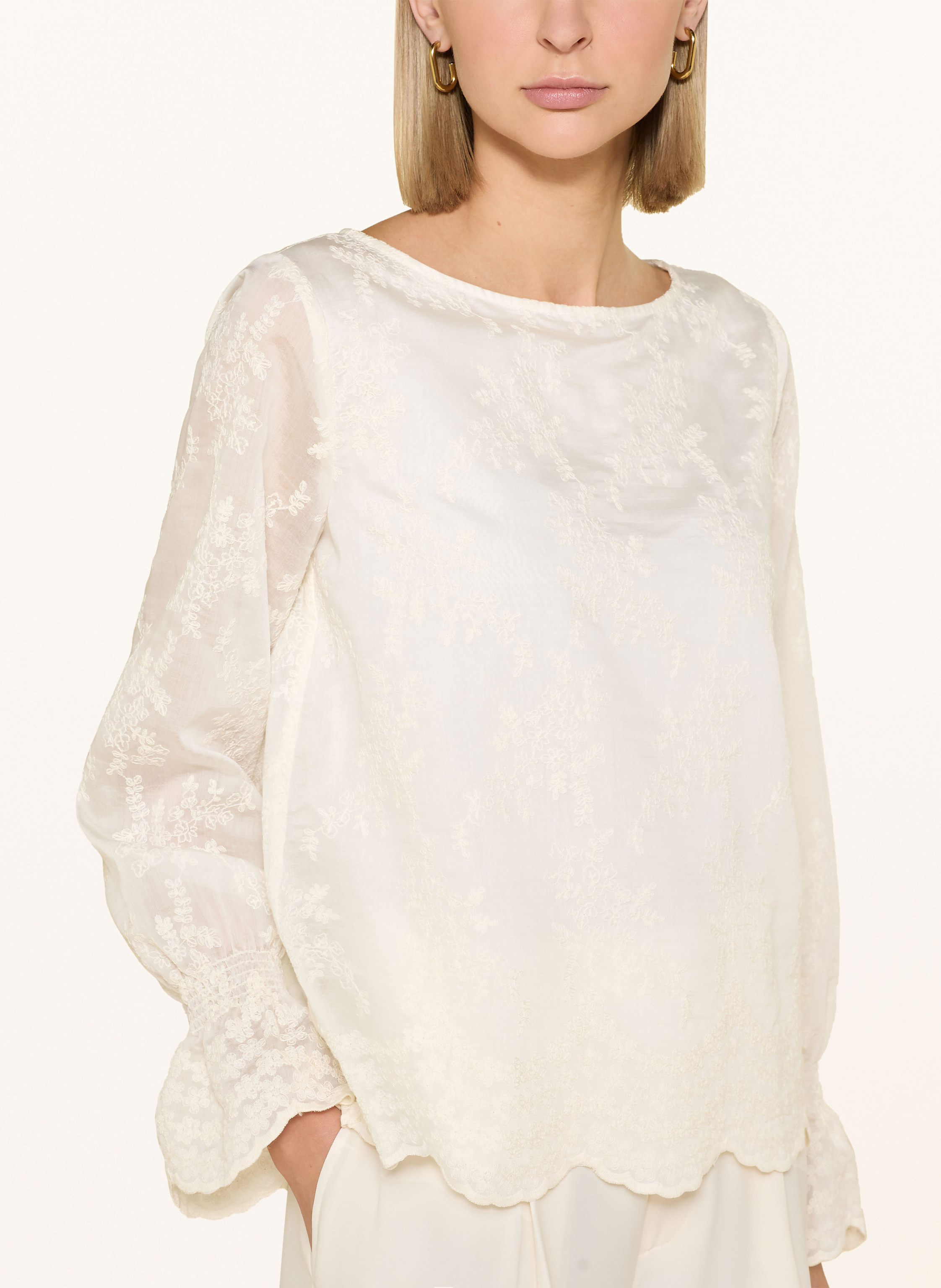 Thumbnail - Emily Van Den Bergh Blusenshirt Mit Rüschen weiss