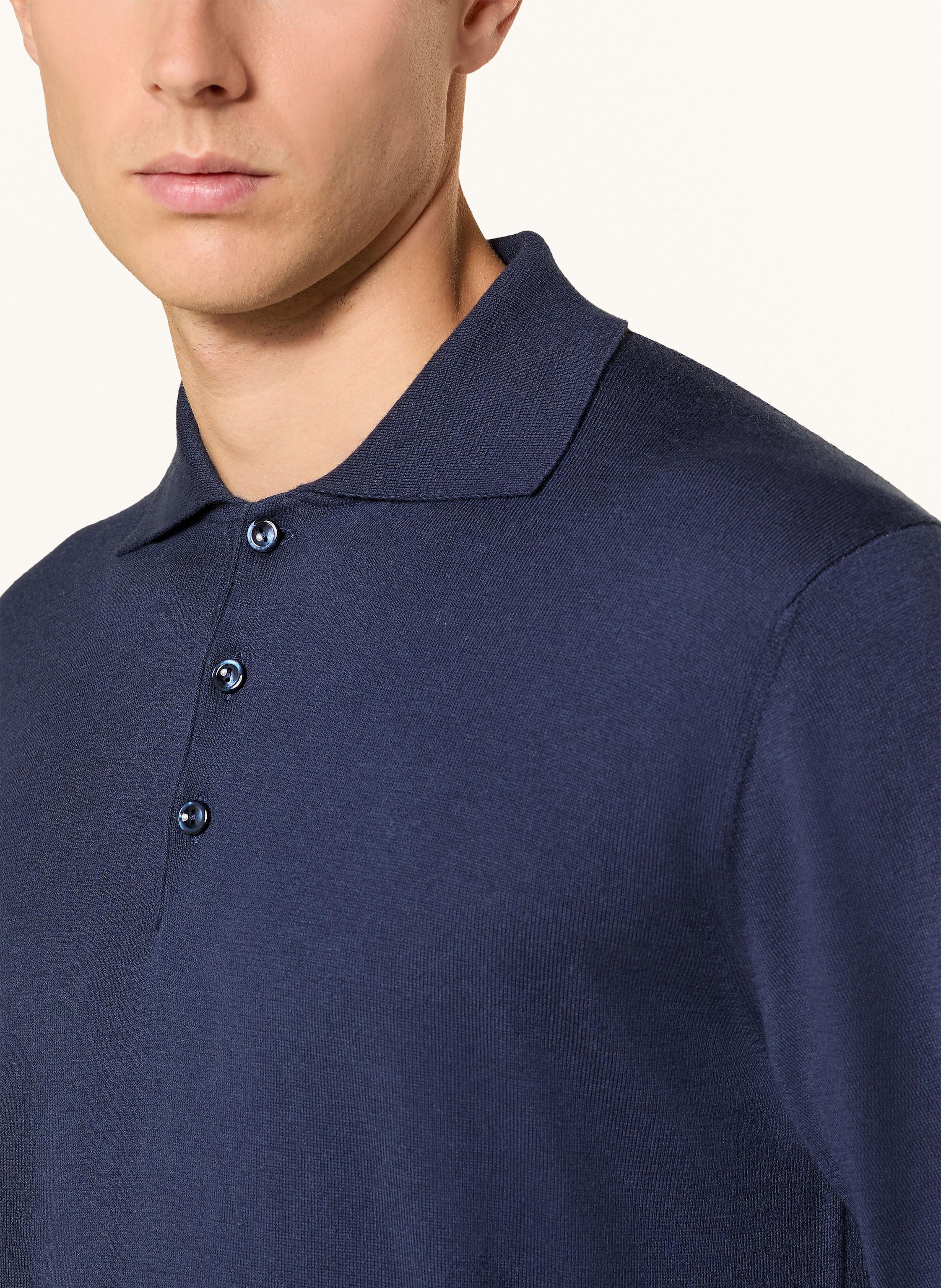 Thumbnail - Eton Strick-Poloshirt blau