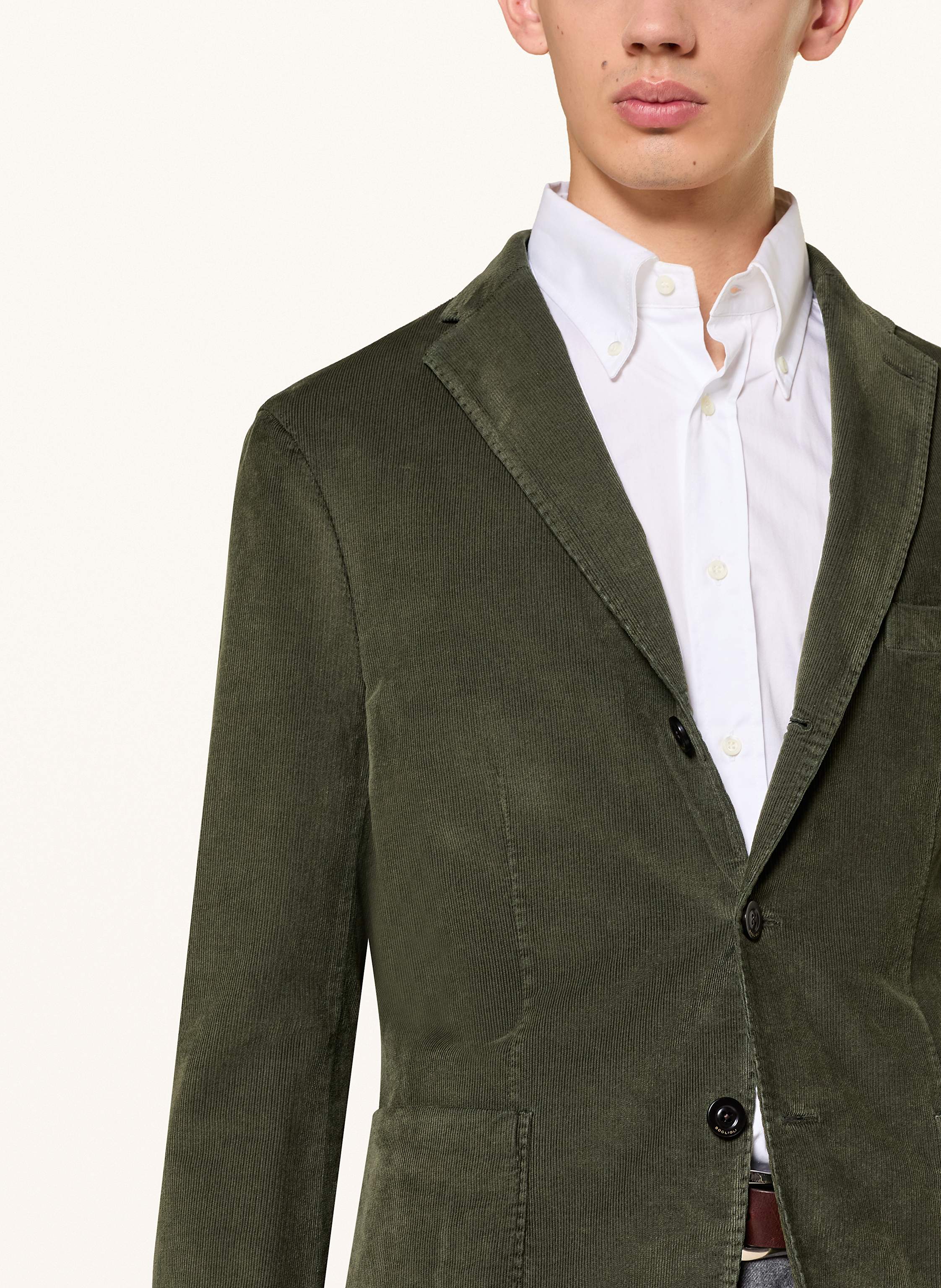 Thumbnail - Boglioli Anzugsakko Extra Slim Fit Aus Cord gruen
