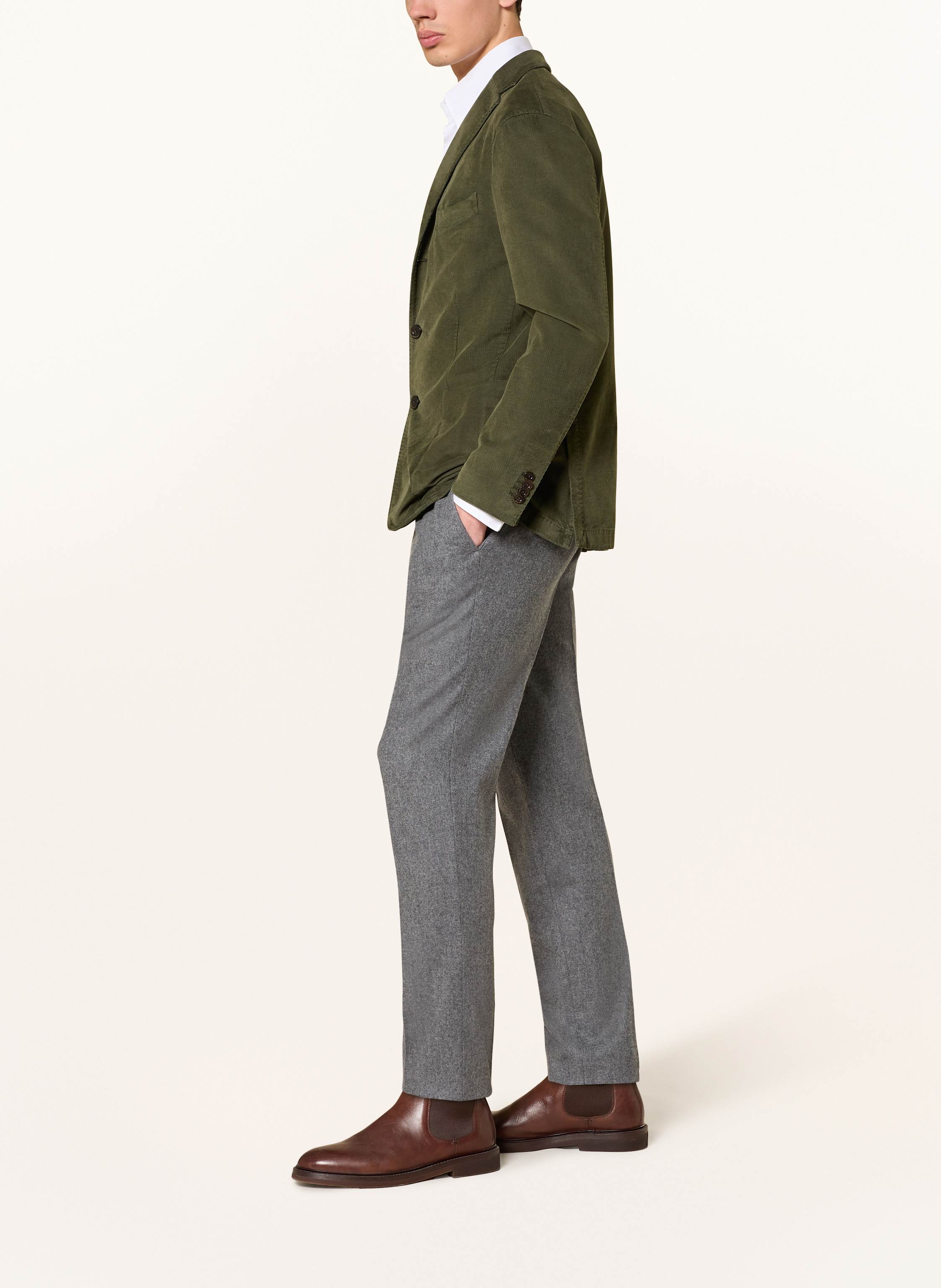 Thumbnail - Boglioli Flanell-Chino Slim Fit grau