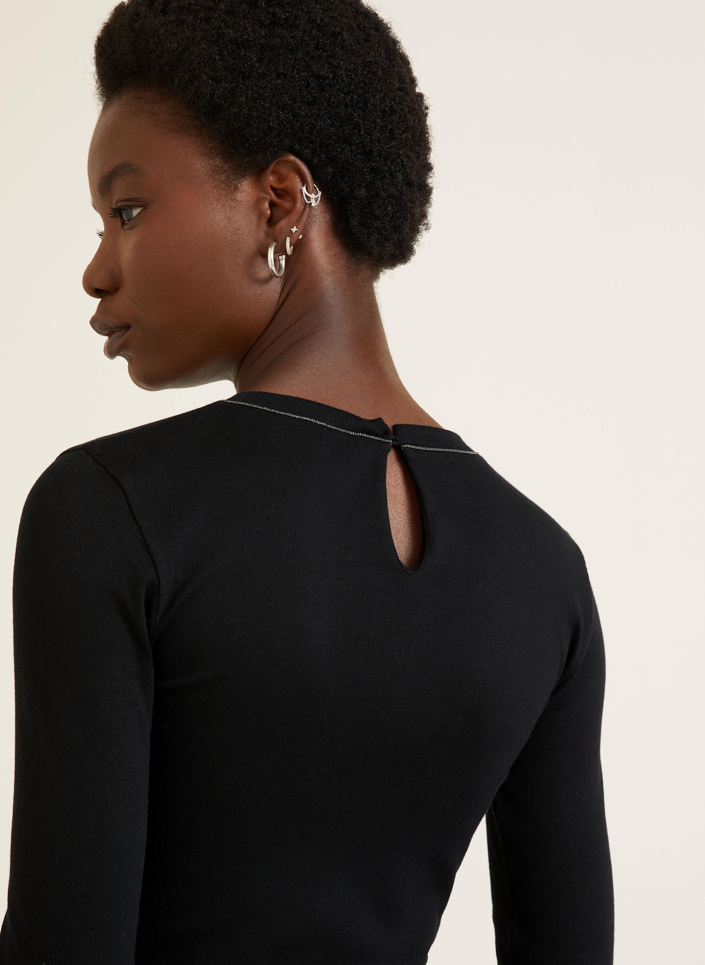 Thumbnail - Brunello Cucinelli Longsleeve Mit Schmuckperlen schwarz