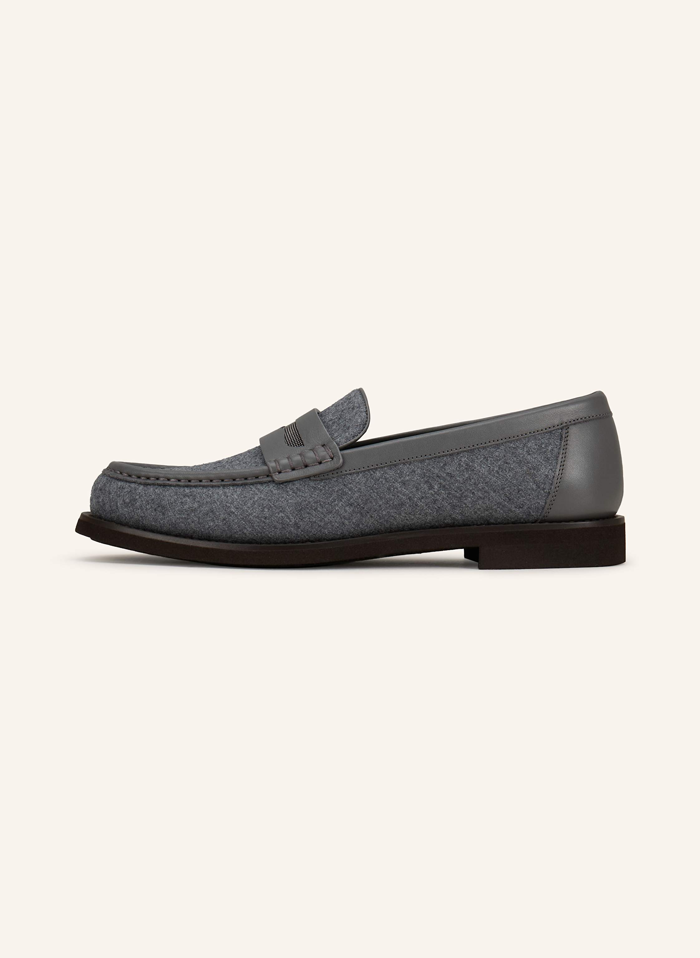 Thumbnail - Brunello Cucinelli Loafer Mit Schmucksteinen grau