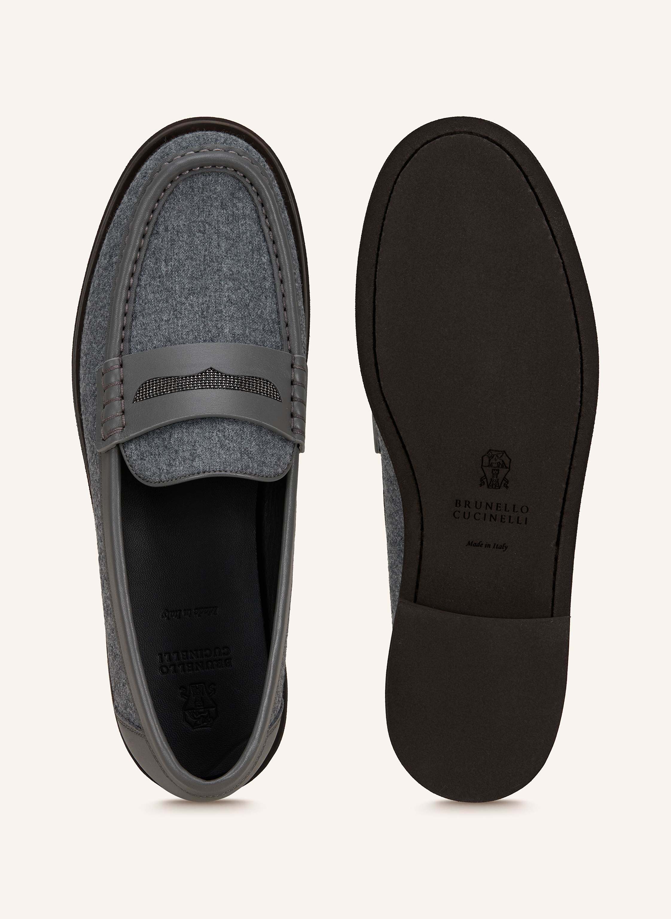 Thumbnail - Brunello Cucinelli Loafer Mit Schmucksteinen grau