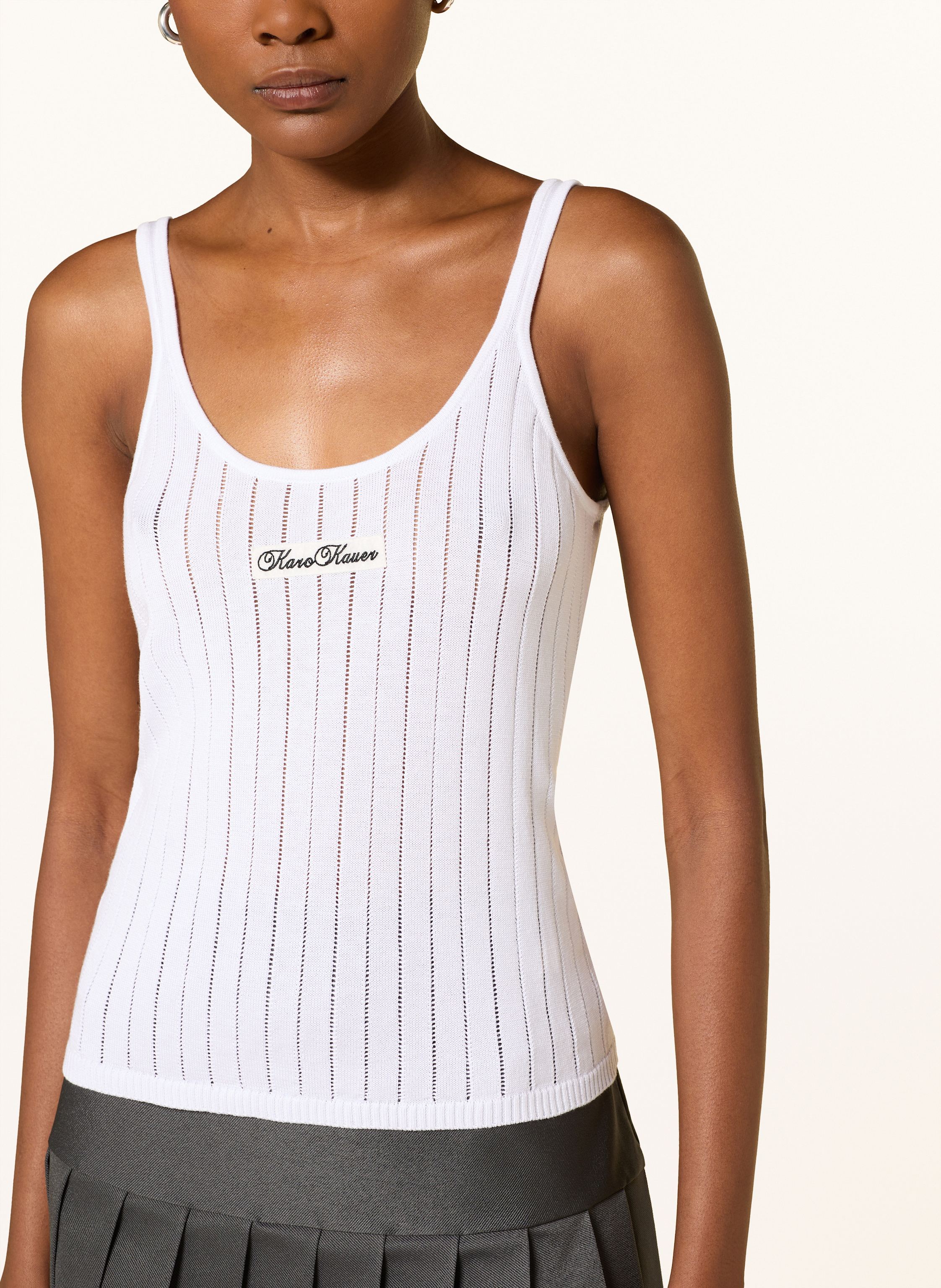 Thumbnail - Karo Kauer Stricktop weiss