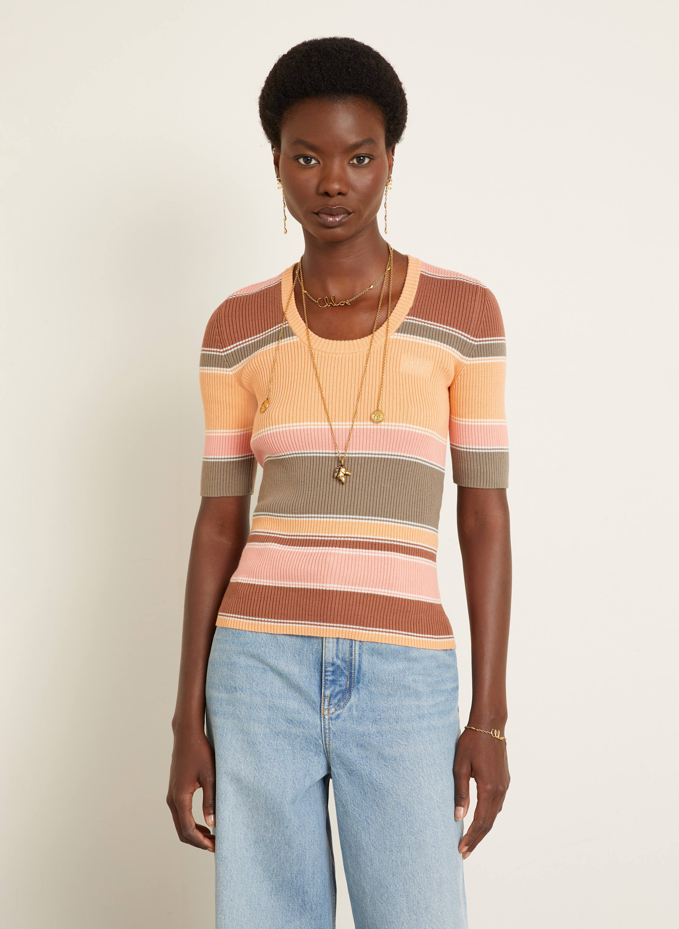Thumbnail - Chloé Strickshirt orange