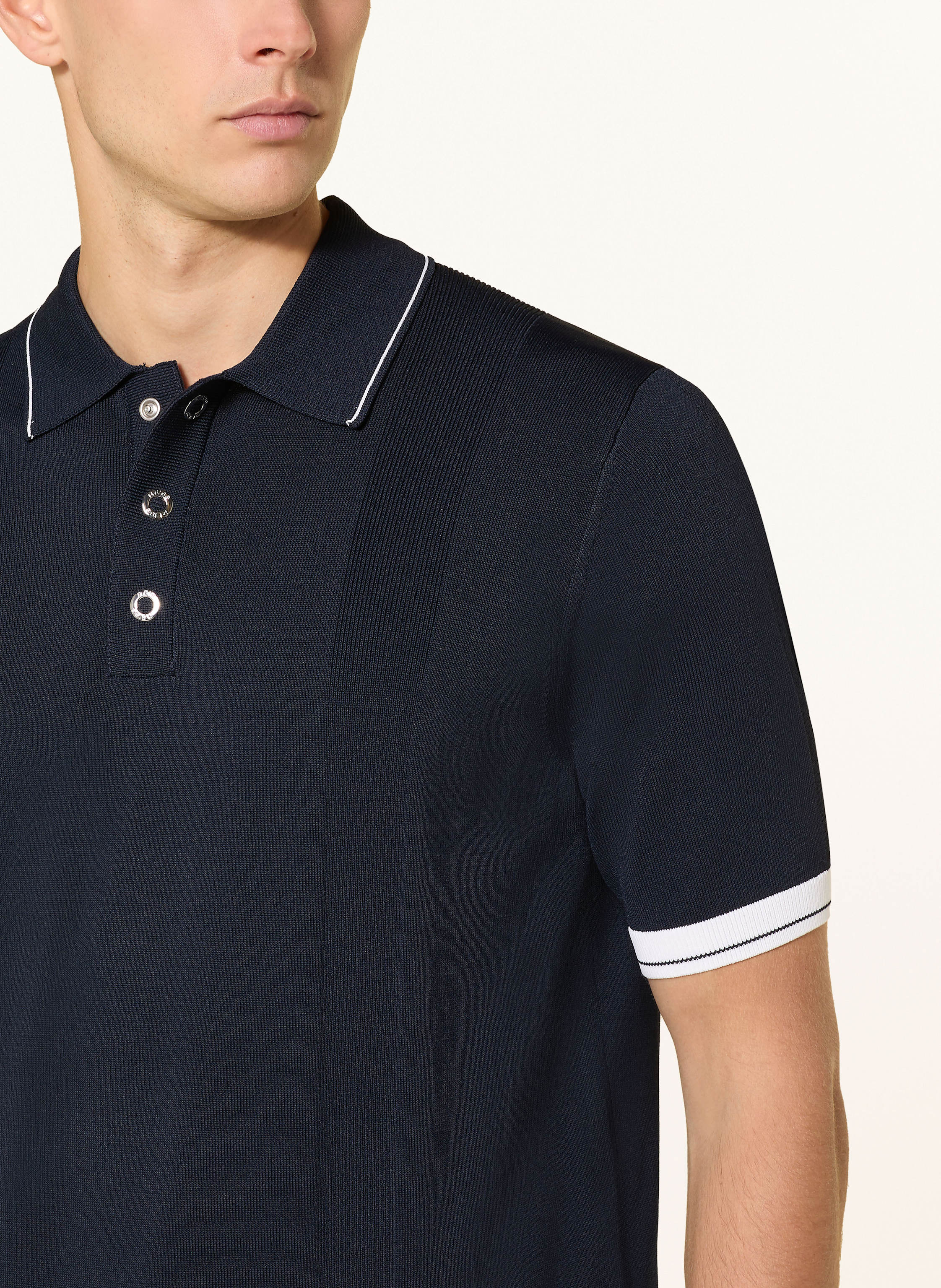 Thumbnail - Reiss Strick-Poloshirt Portman blau