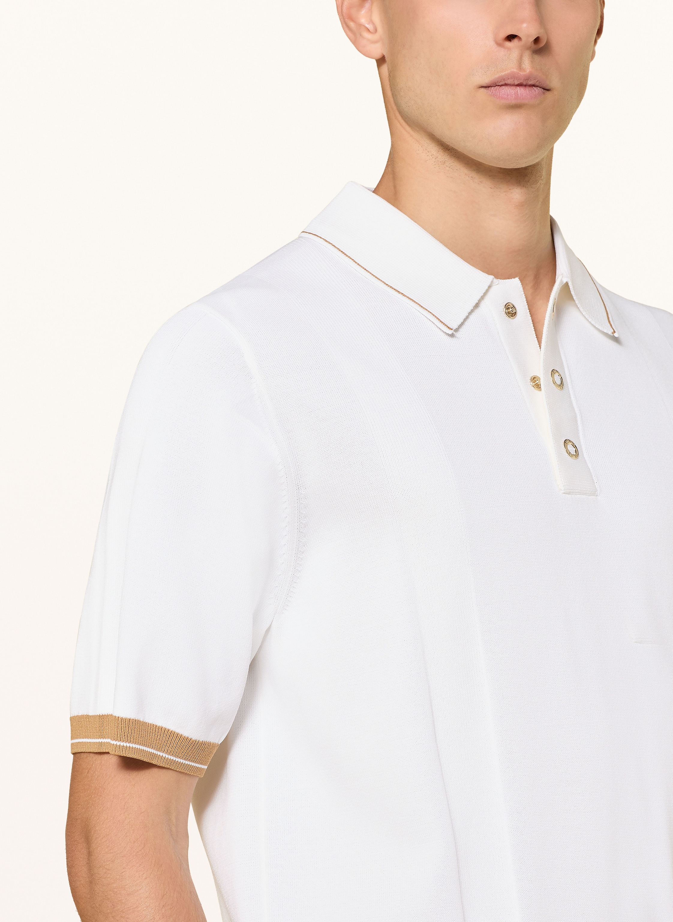 Thumbnail - Reiss Strick-Poloshirts Portman weiss
