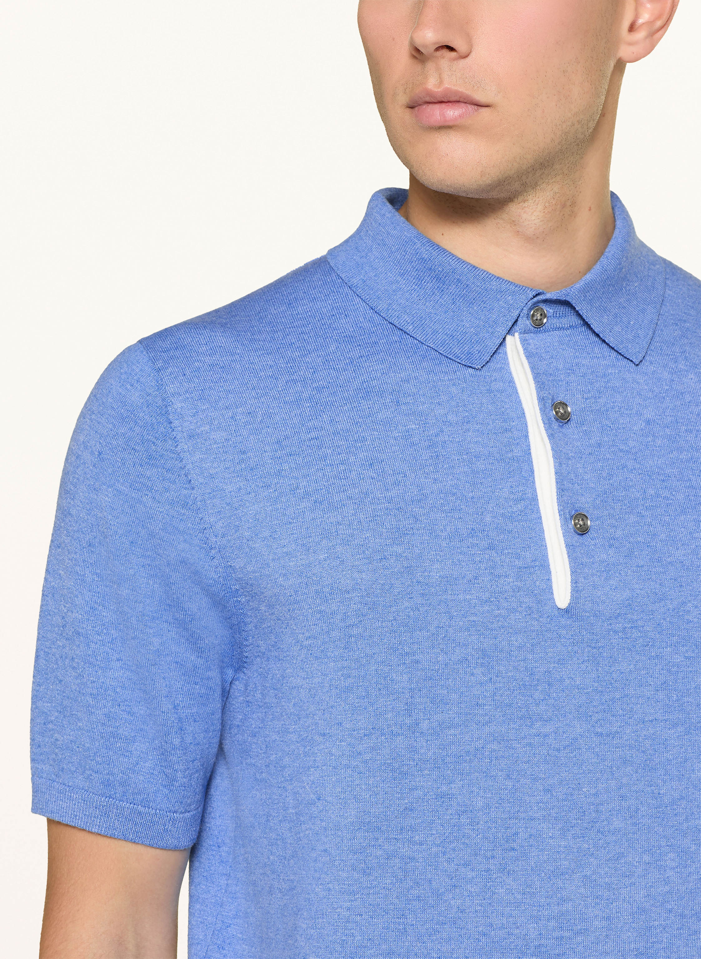 Thumbnail - Reiss Strick-Poloshirt Finch Regular Fit blau