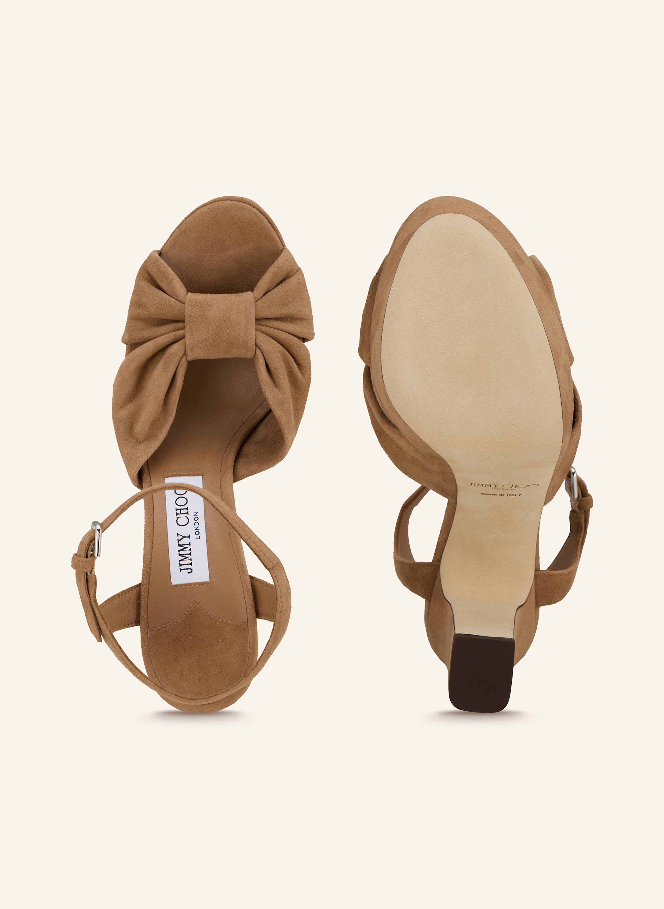 Thumbnail - Jimmy Choo Plateau-Sandaletten Heloise 120 braun