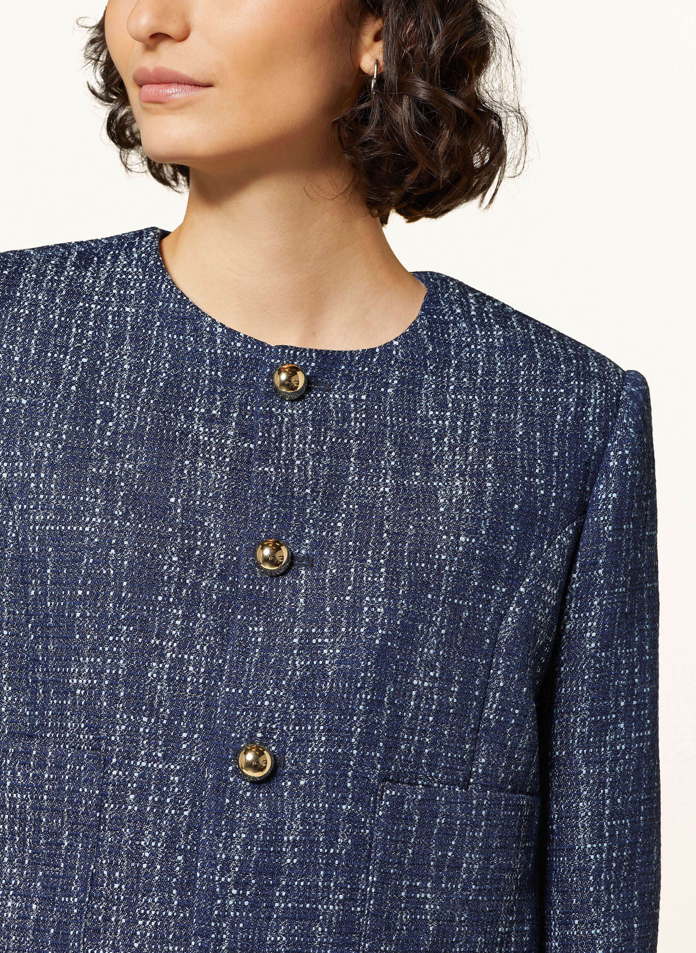 Thumbnail - Frame Kastenjacke The Tweed Aus Tweed blau